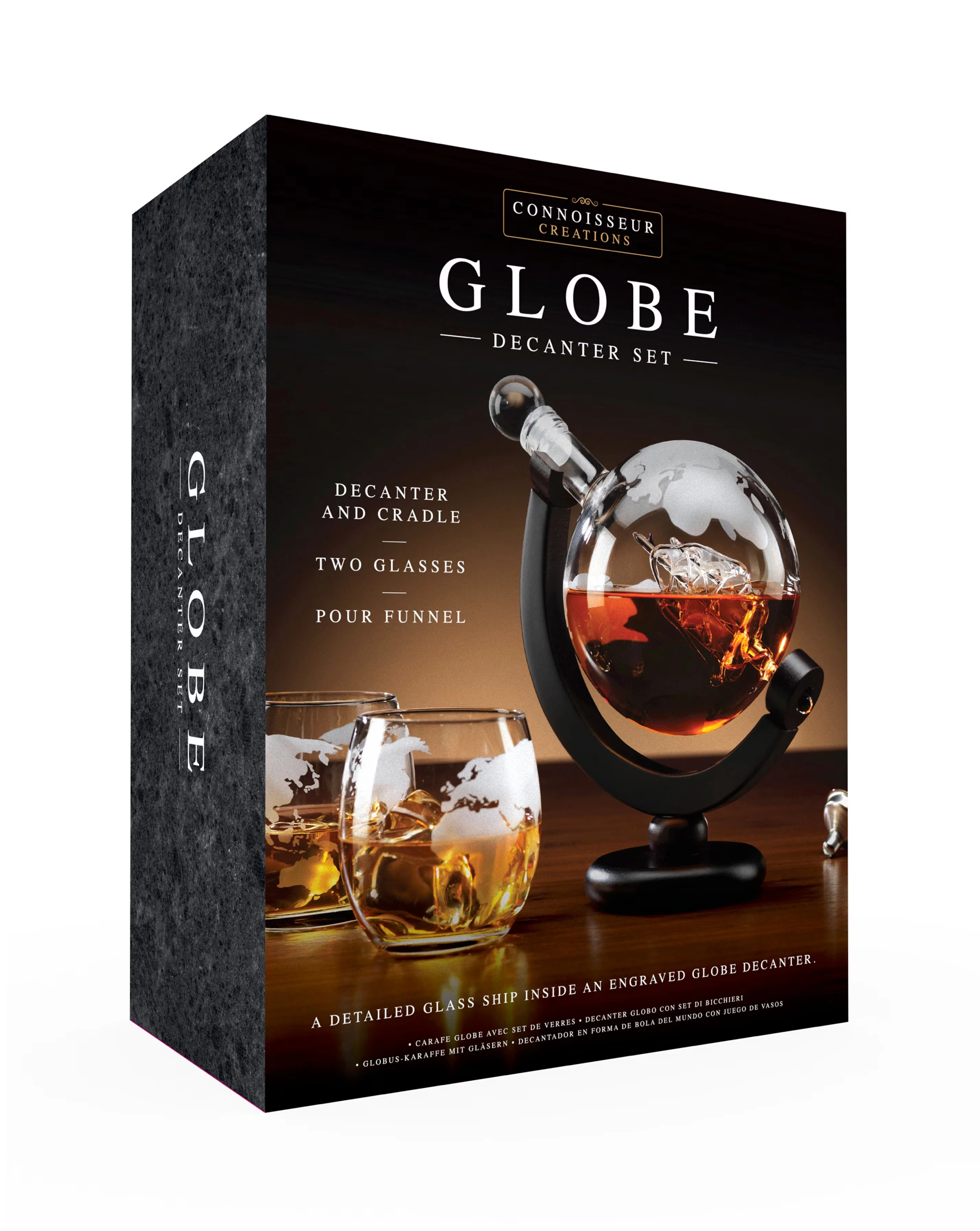 Globe Decanter and Glasses Set 5 Globe Decanter and Glasses Set