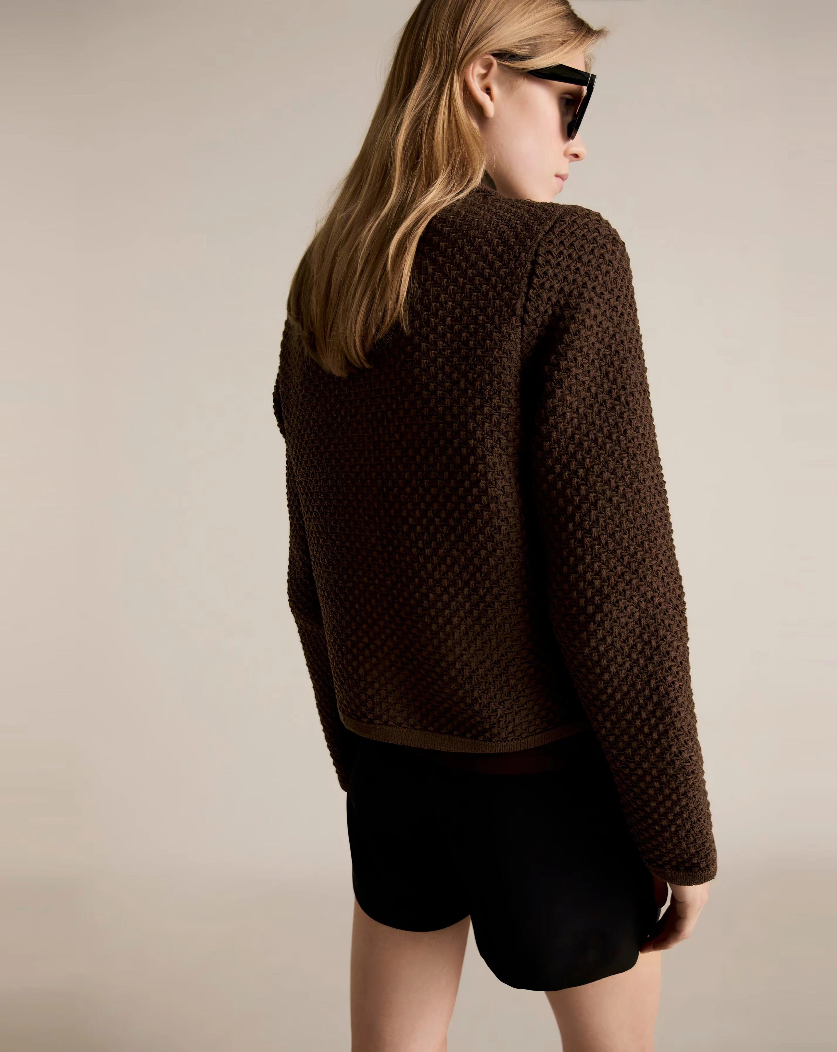 Mango Polo Neck Knitted Choco Jacket 2 Mango Polo Neck Knitted Choco Jacket