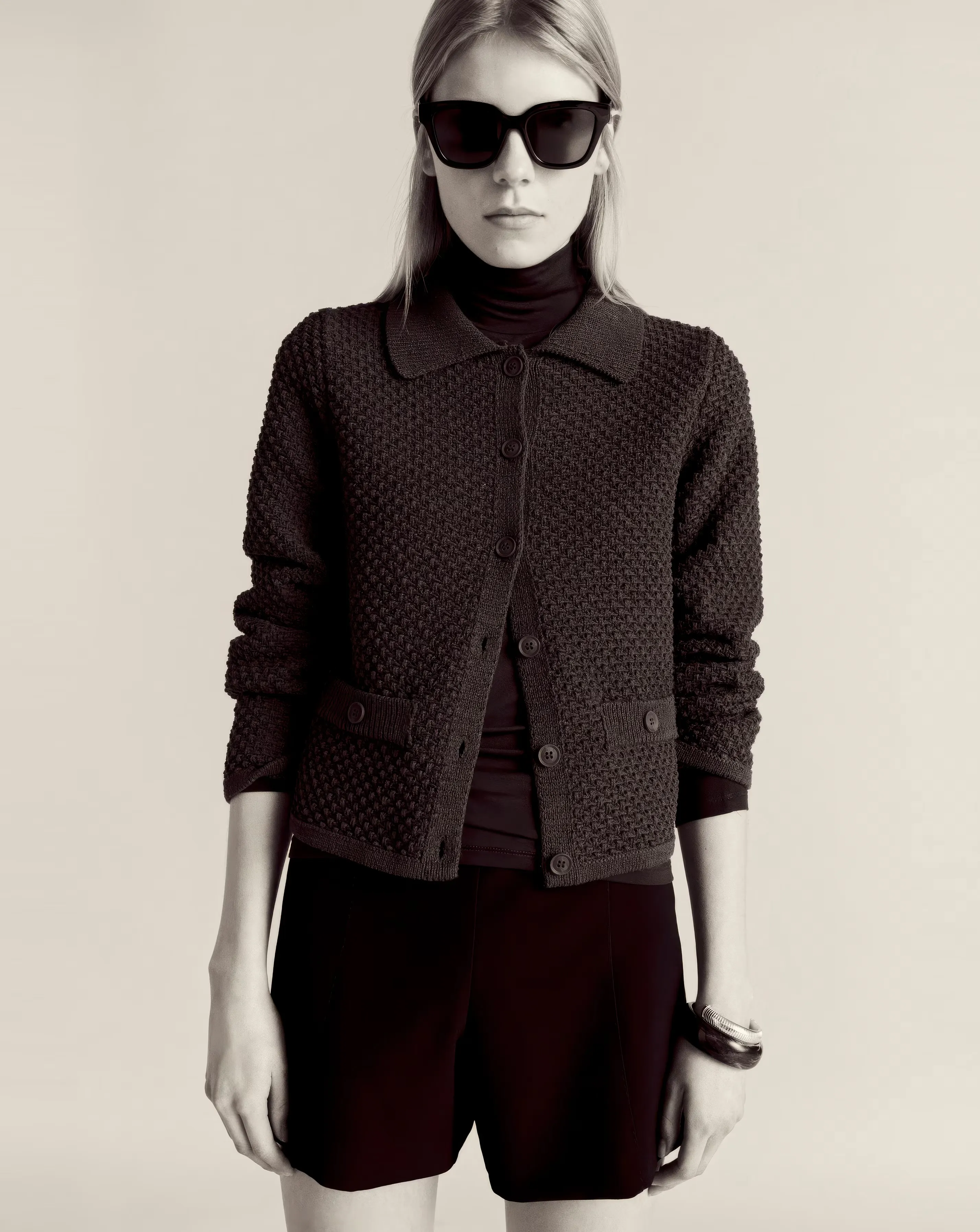 Mango Polo Neck Knitted Choco Jacket 4 Mango Polo Neck Knitted Choco Jacket