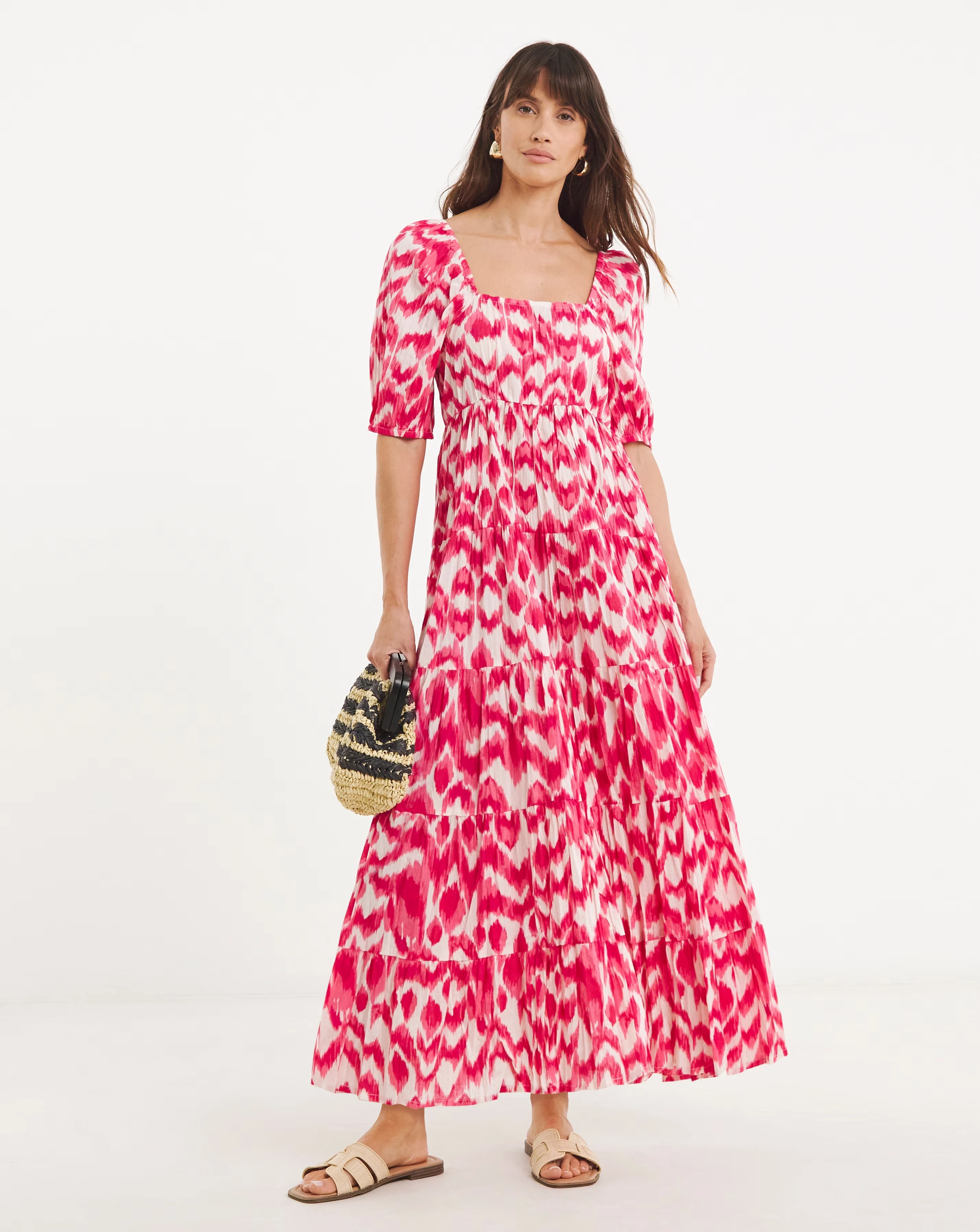 Pure Cotton Bow Back Tier Maxi Dress 3 Pure Cotton Bow Back Tier Maxi Dress