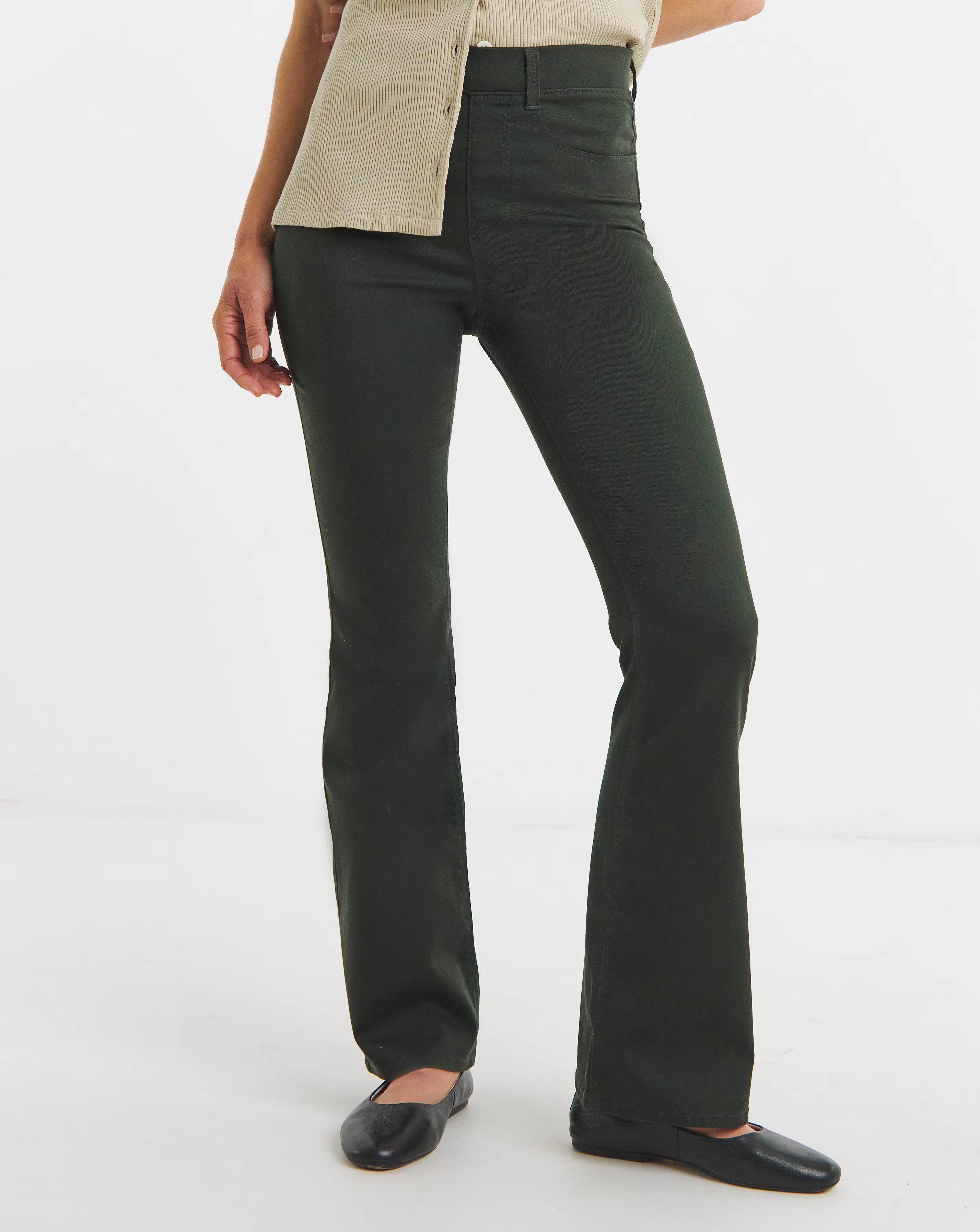 Khaki Stretch Bootcut Jeggings 2 Khaki Stretch Bootcut Jeggings