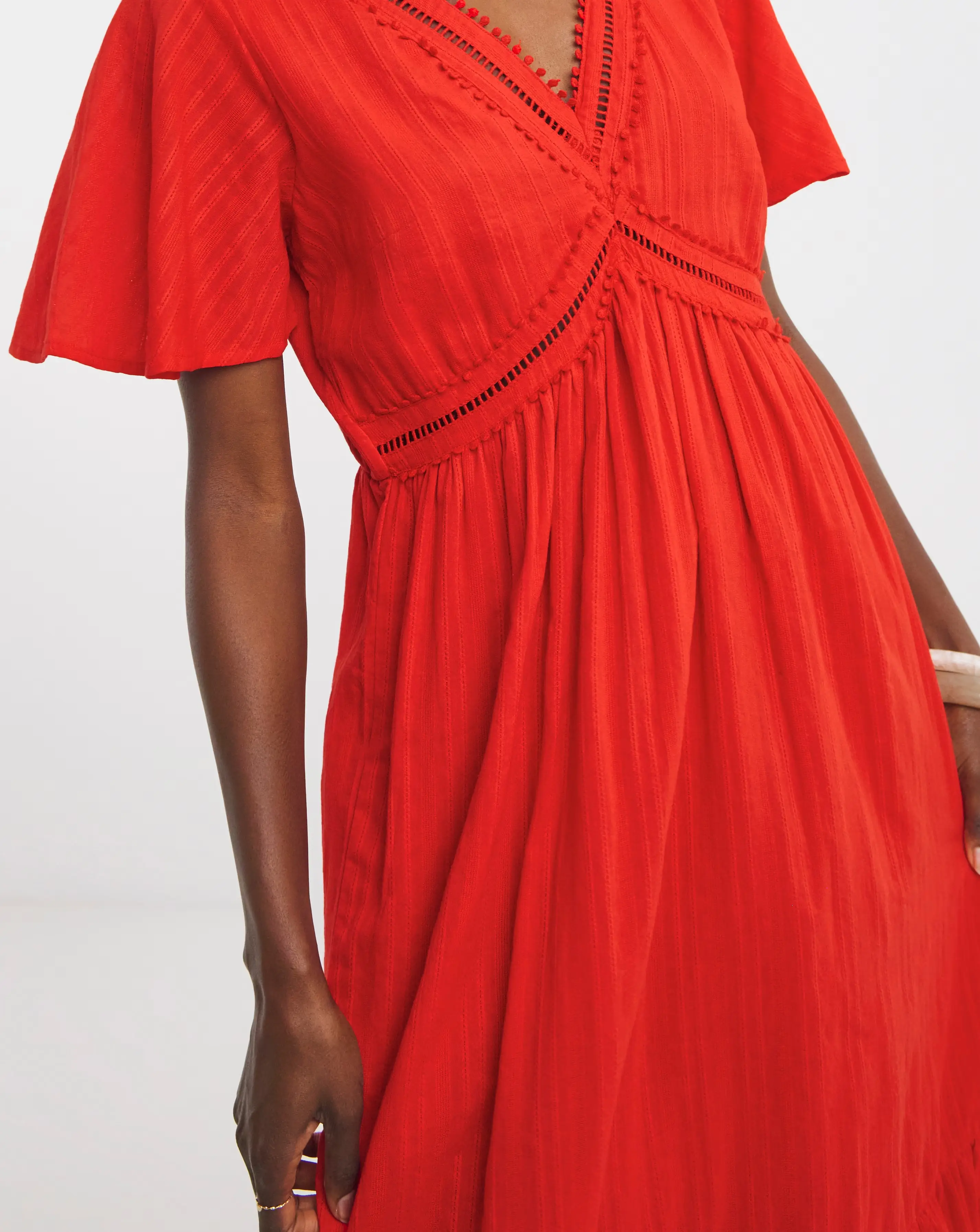 Flutter Sleeve Crochet Maxi Dress 2 Flutter Sleeve Crochet Maxi Dress