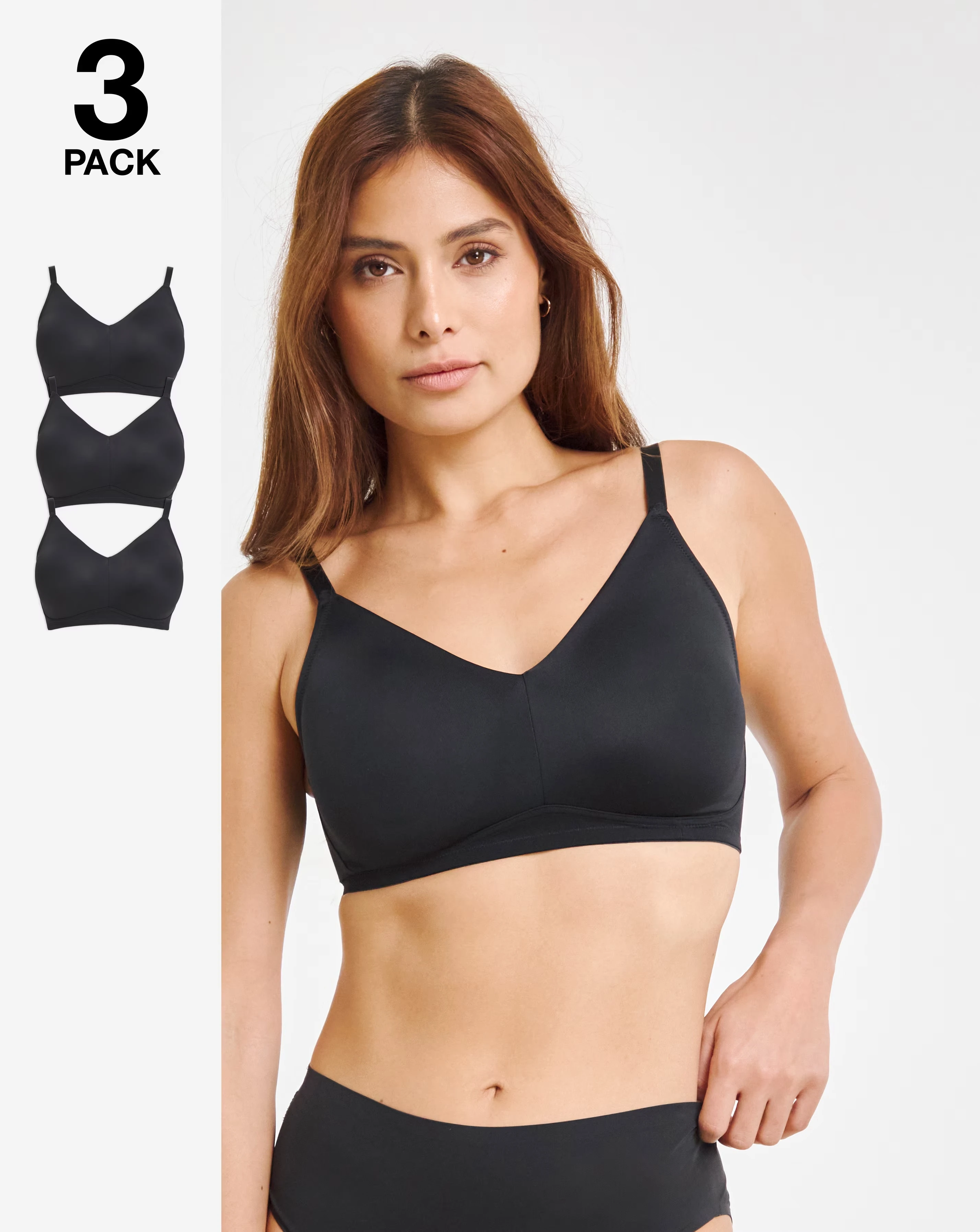 Pretty Secrets (3 Pack) New Claire Micro Moulded Full Cup Non Wired Bras (B-E) 1 Pretty Secrets (3 Pack) New Claire Micro Moulded Full Cup Non Wired Bras (B-E)