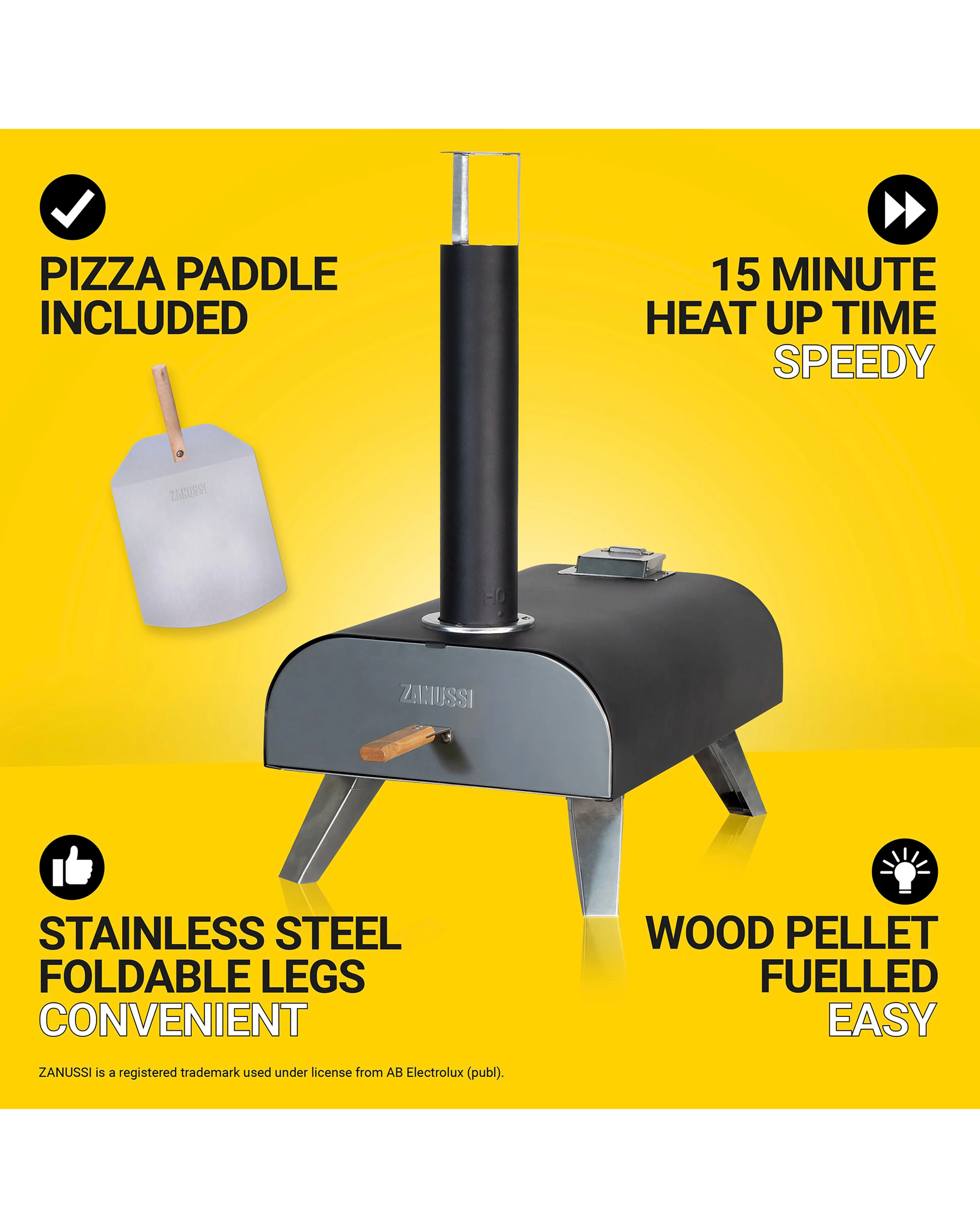 Zanussi BBQ Pizza Oven with Paddle & Cover 11 Zanussi BBQ Pizza Oven with Paddle & Cover