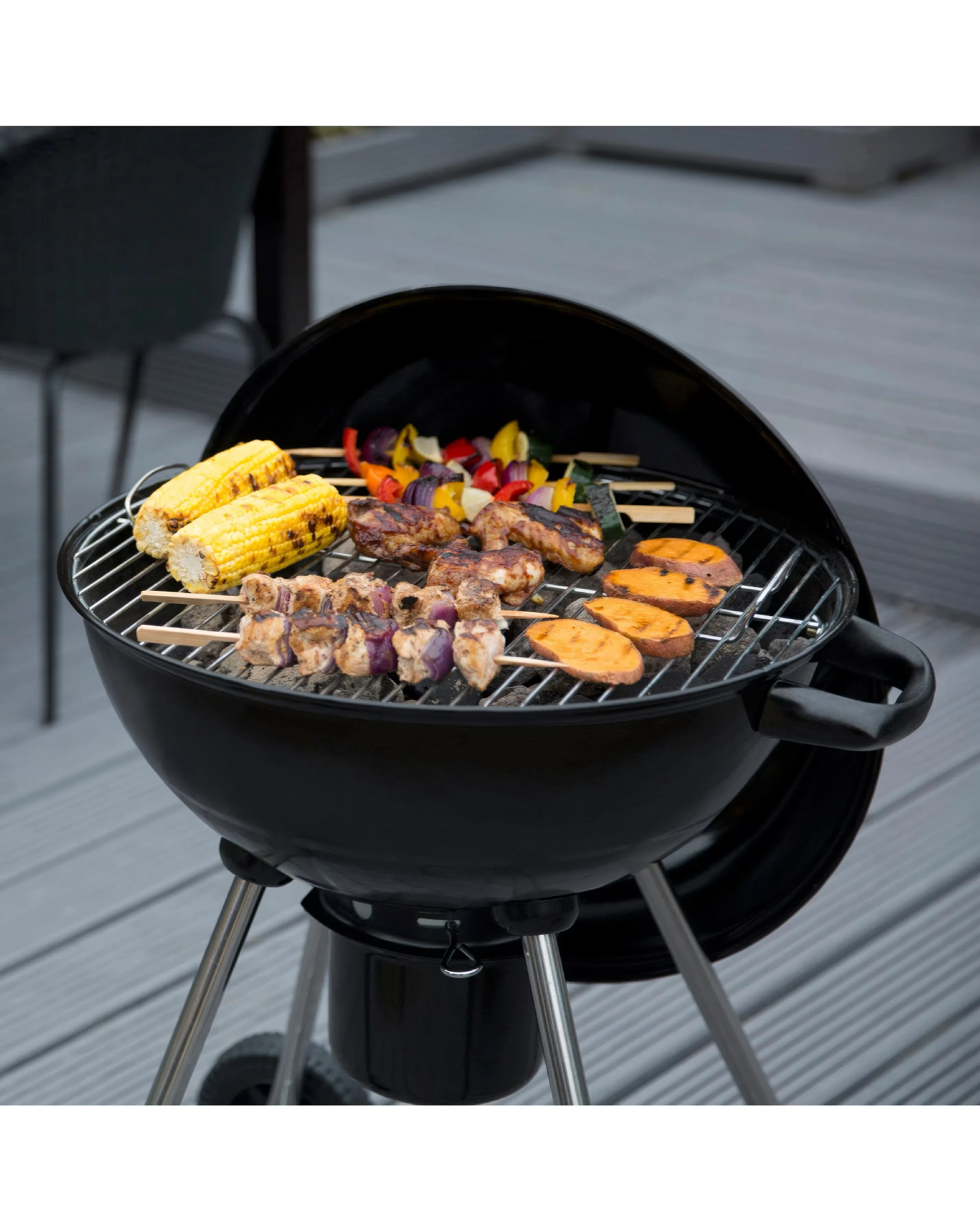 George Foreman Portable Kettle Charcoal BBQ 7 George Foreman Portable Kettle Charcoal BBQ