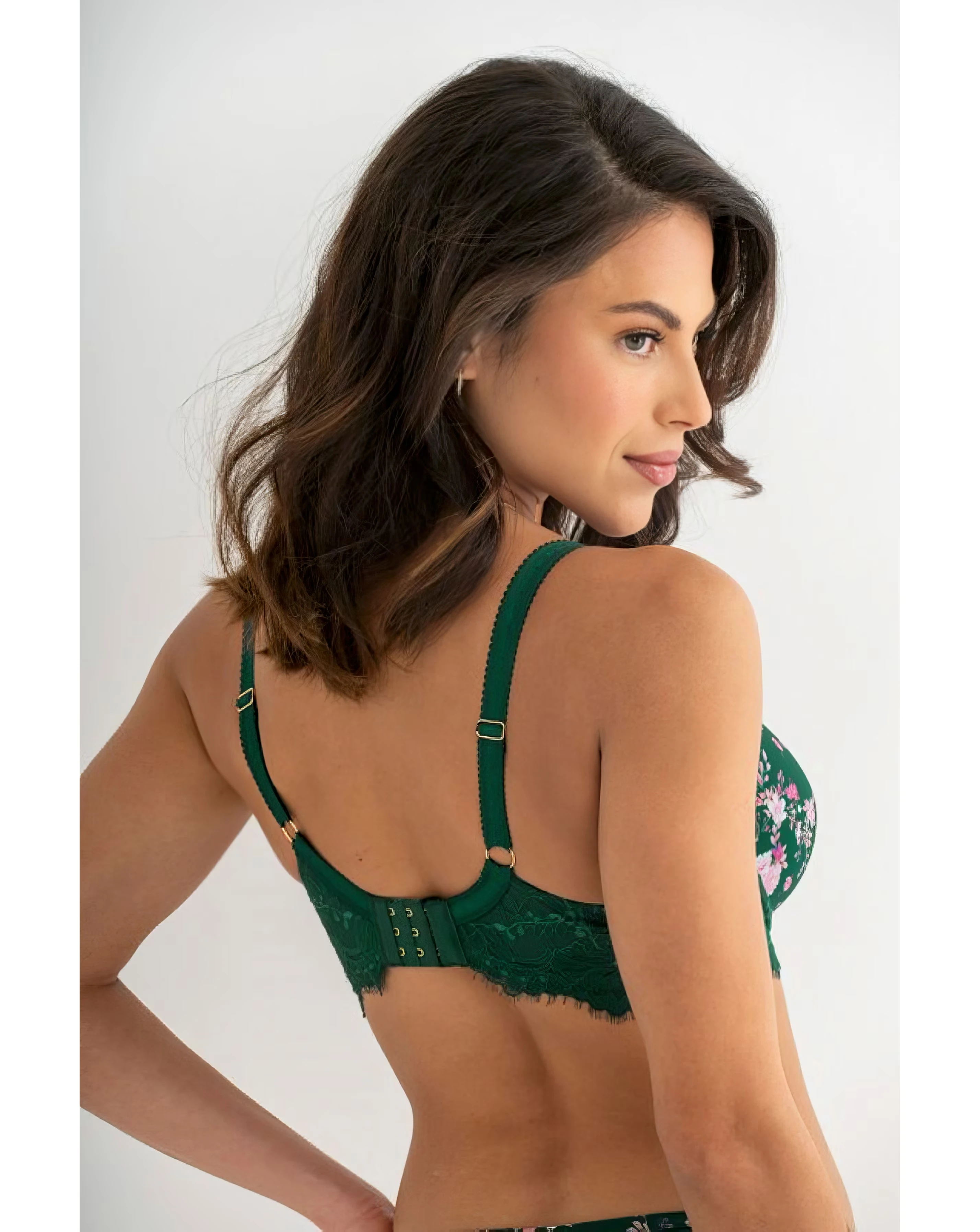 Pour Moi Bliss Full Cup Wired Non Pad Side Support Bra Forest/Floral 5 Pour Moi Bliss Full Cup Wired Non Pad Side Support Bra Forest/Floral