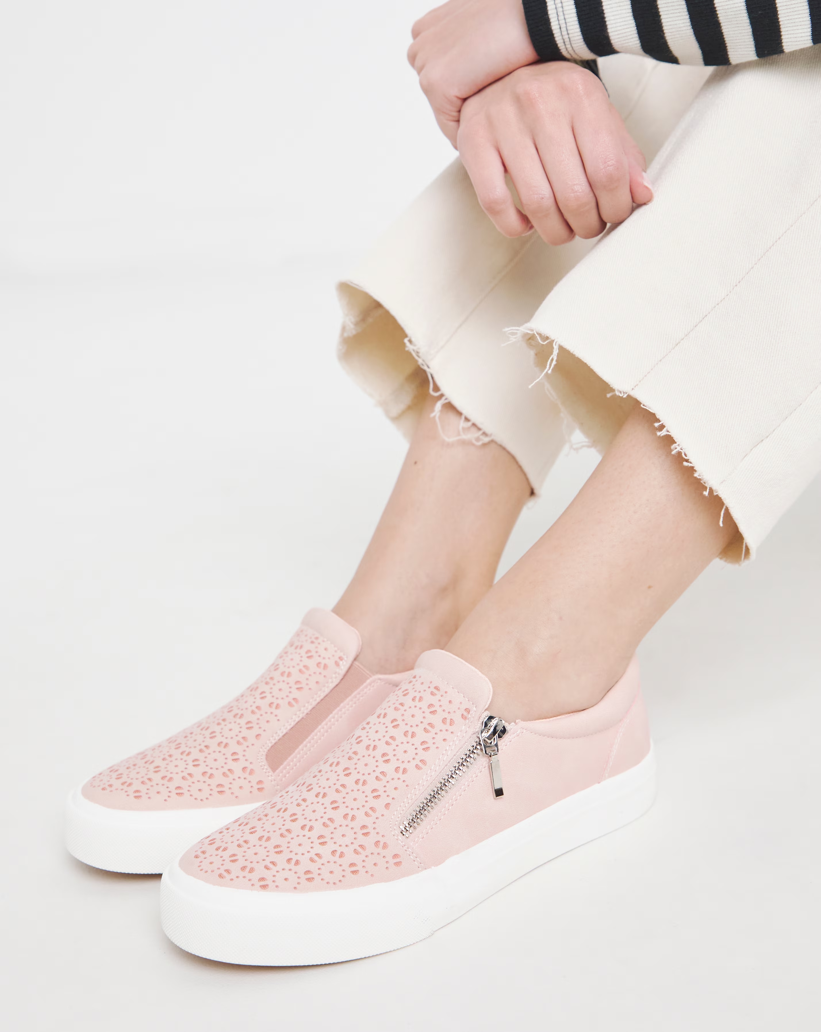 Bramble Zip Detail Slip on Trainer - Wide Fit (E) 1 Bramble Zip Detail Slip on Trainer - Extra Wide Fit (EEE)