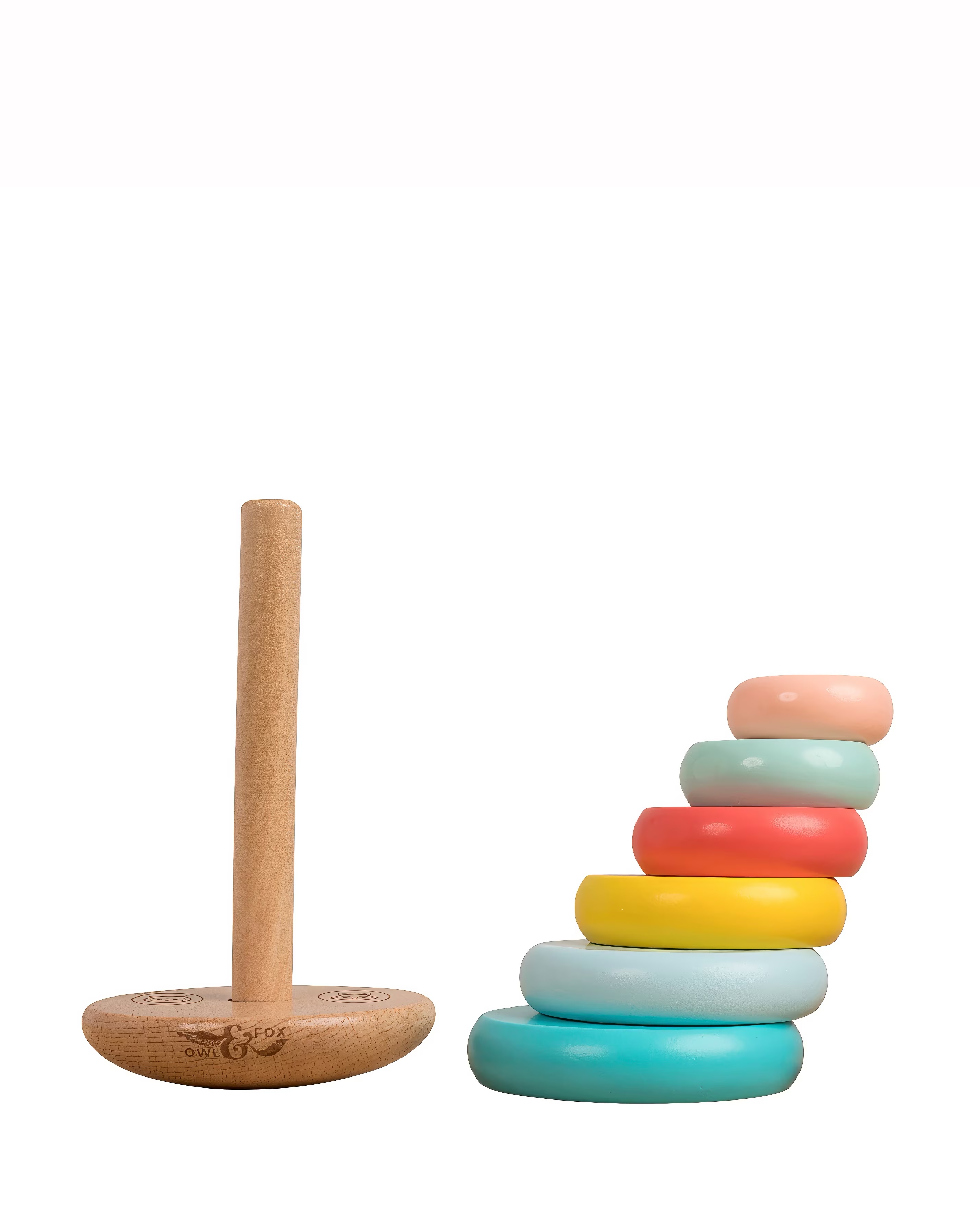 TP Owl & Fox Wooden Topple Tower 3 TP Owl & Fox Wooden Topple Tower