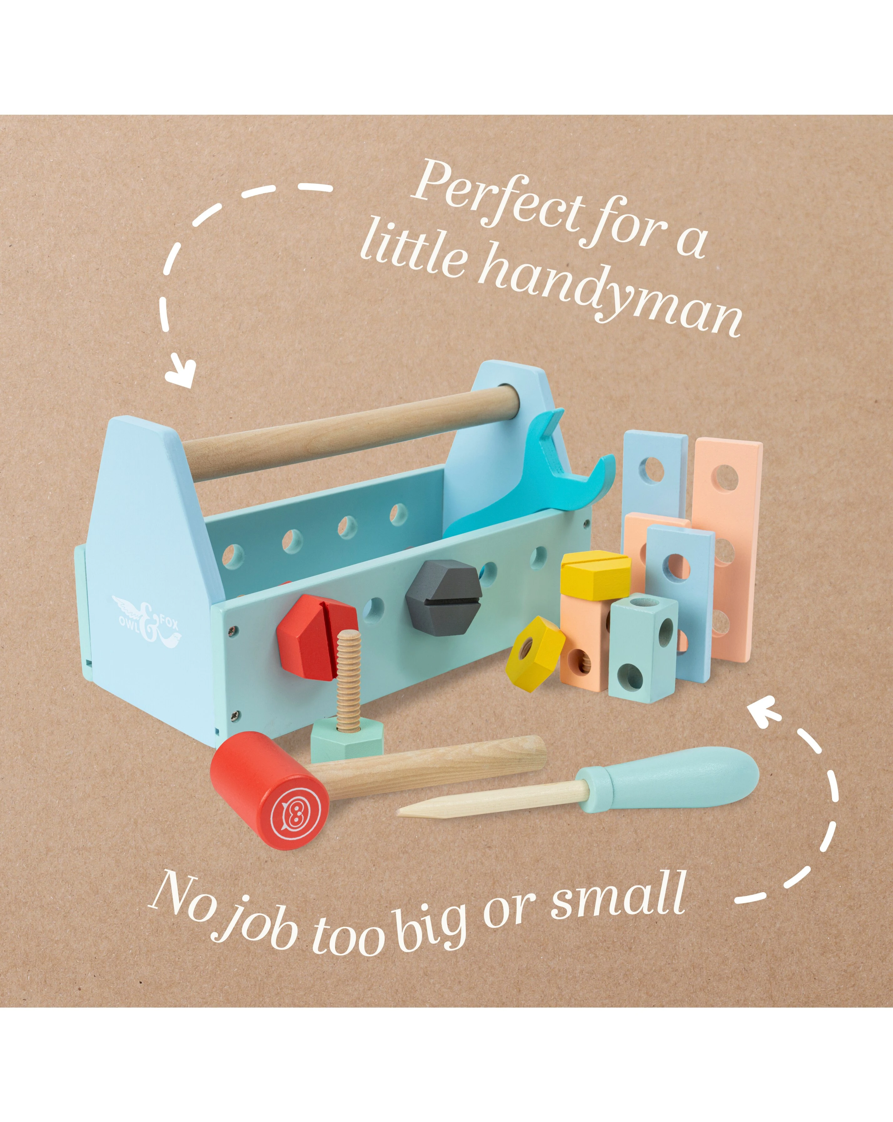 TP Owl & Fox Wooden Toolbox 4 TP Owl & Fox Wooden Toolbox