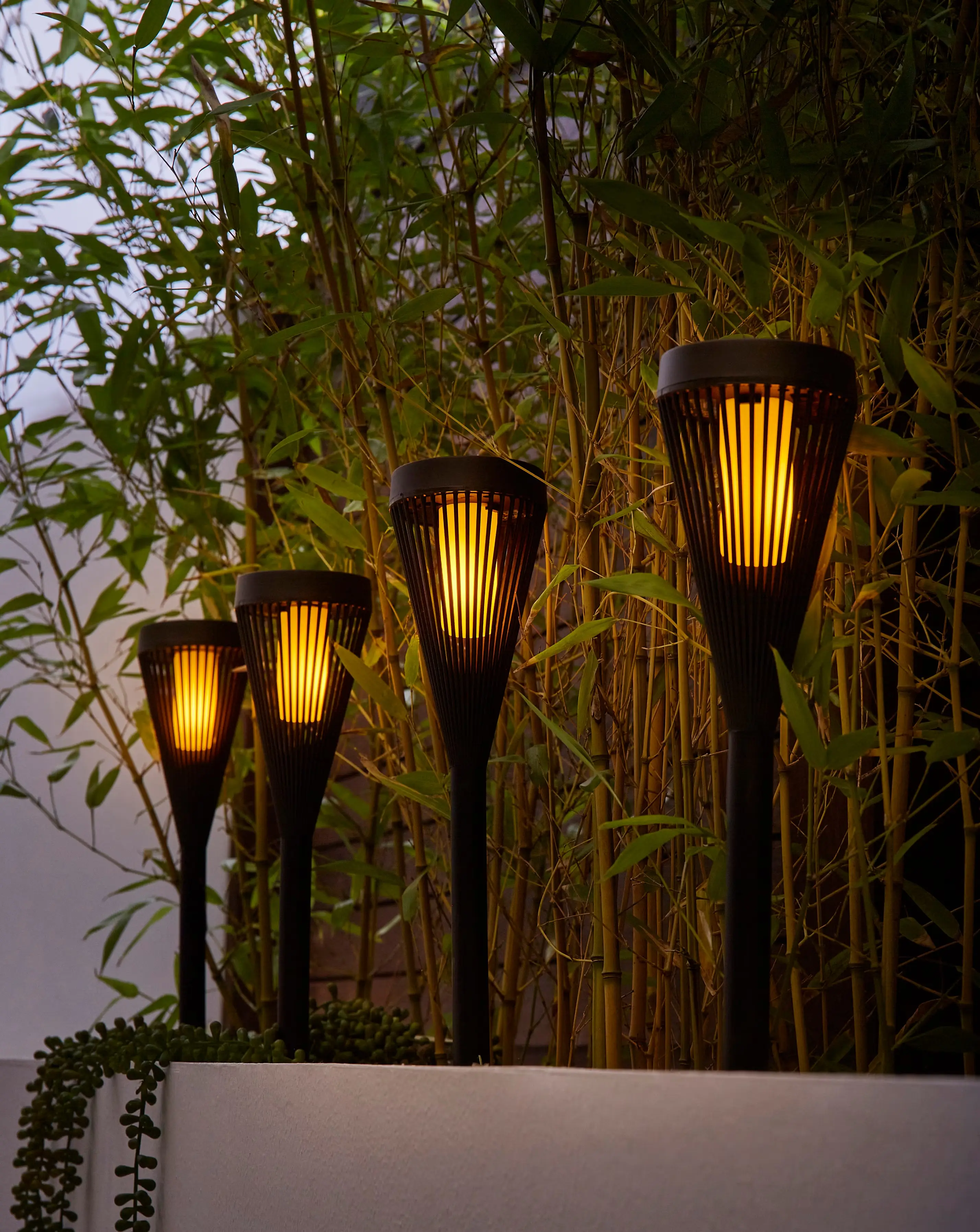 4 Urbane Flaming Stake Lights 1 4 Urbane Flaming Stake Lights