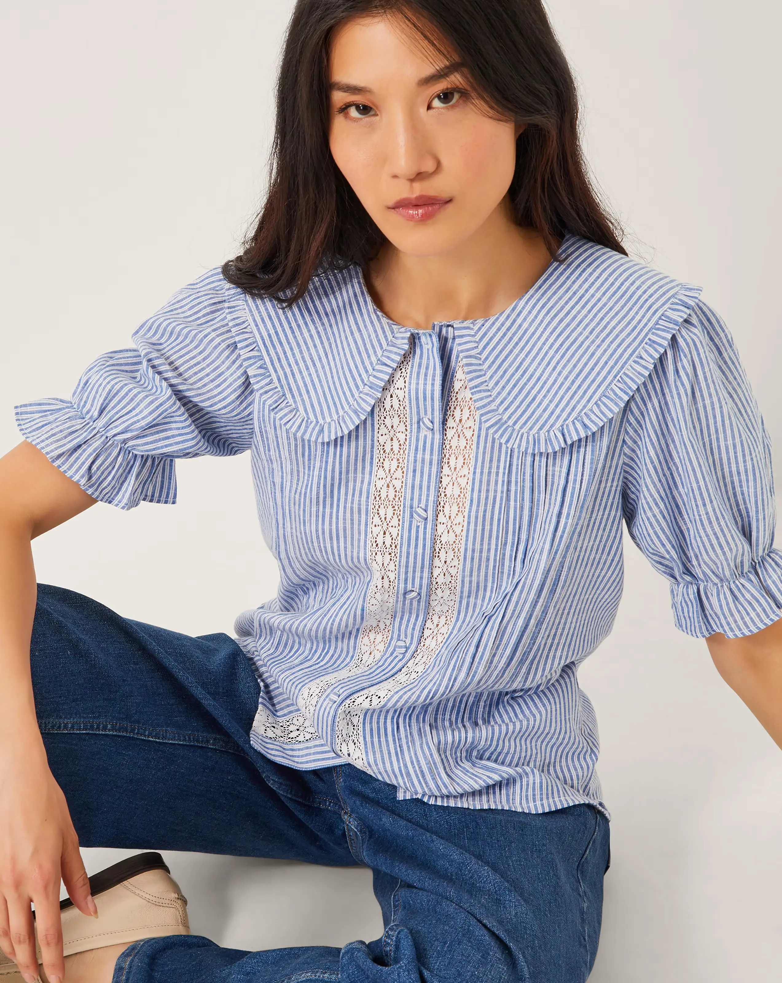 Monsoon Winnie Lace Stripe Shirt 3 Monsoon Winnie Lace Stripe Shirt