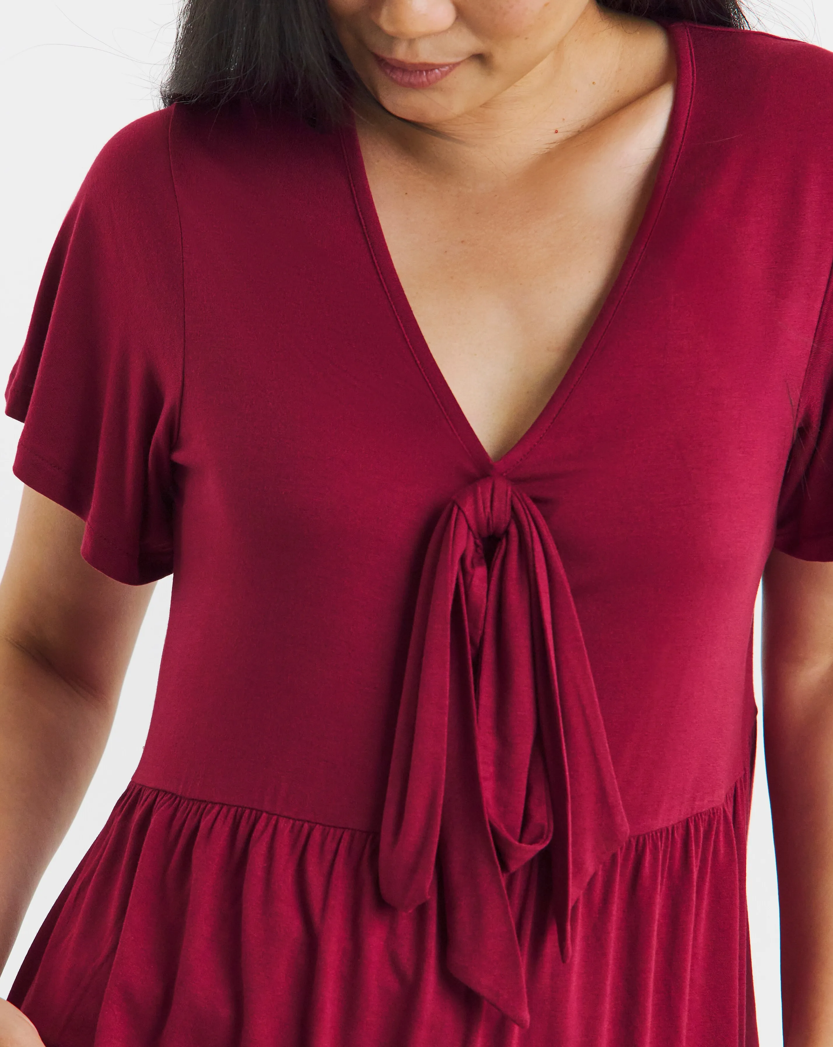 Bow Front Longline Hem Top 3 Bow Front Longline Hem Top