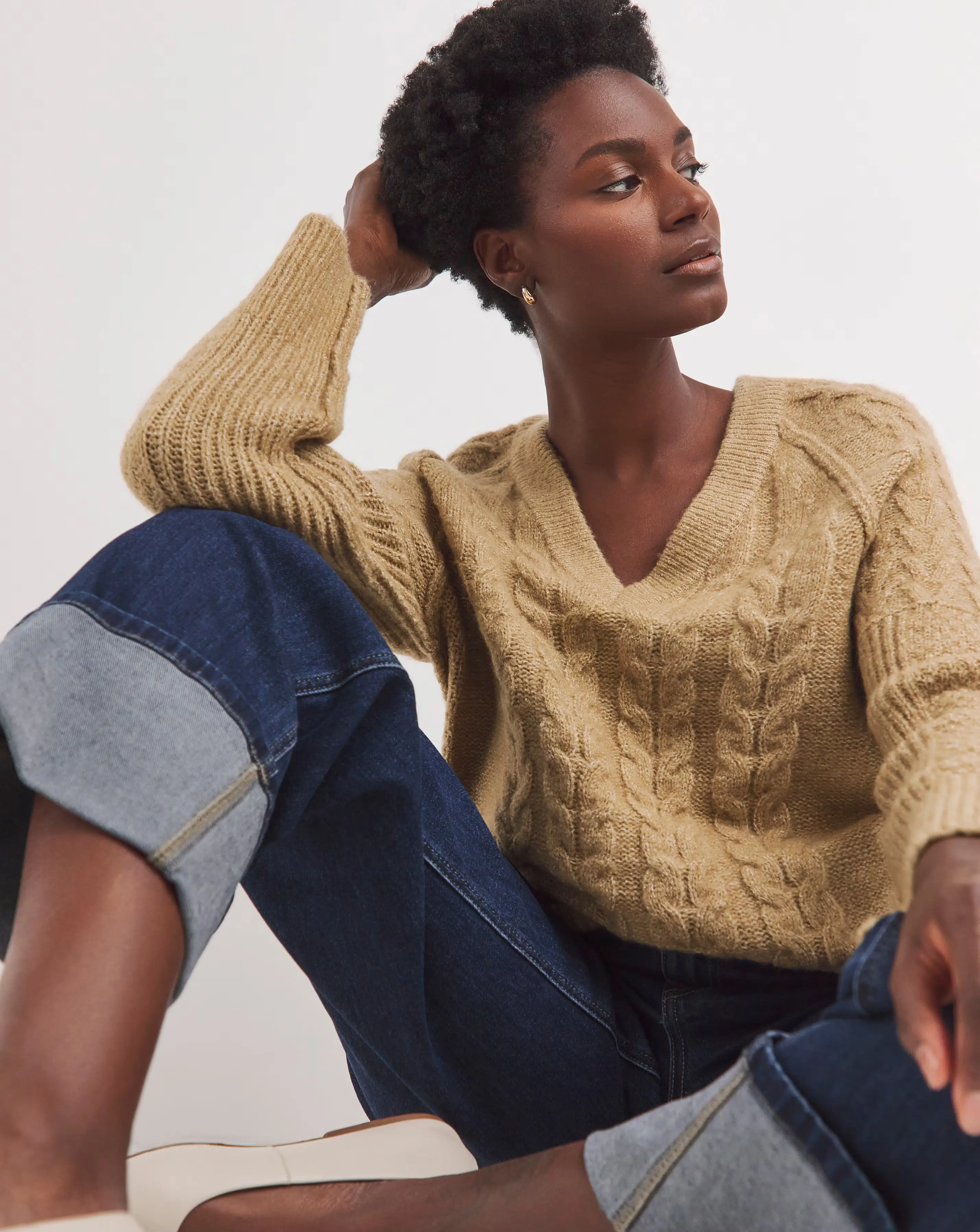 Cable V Neck Tunic 1 Cable V Neck Tunic