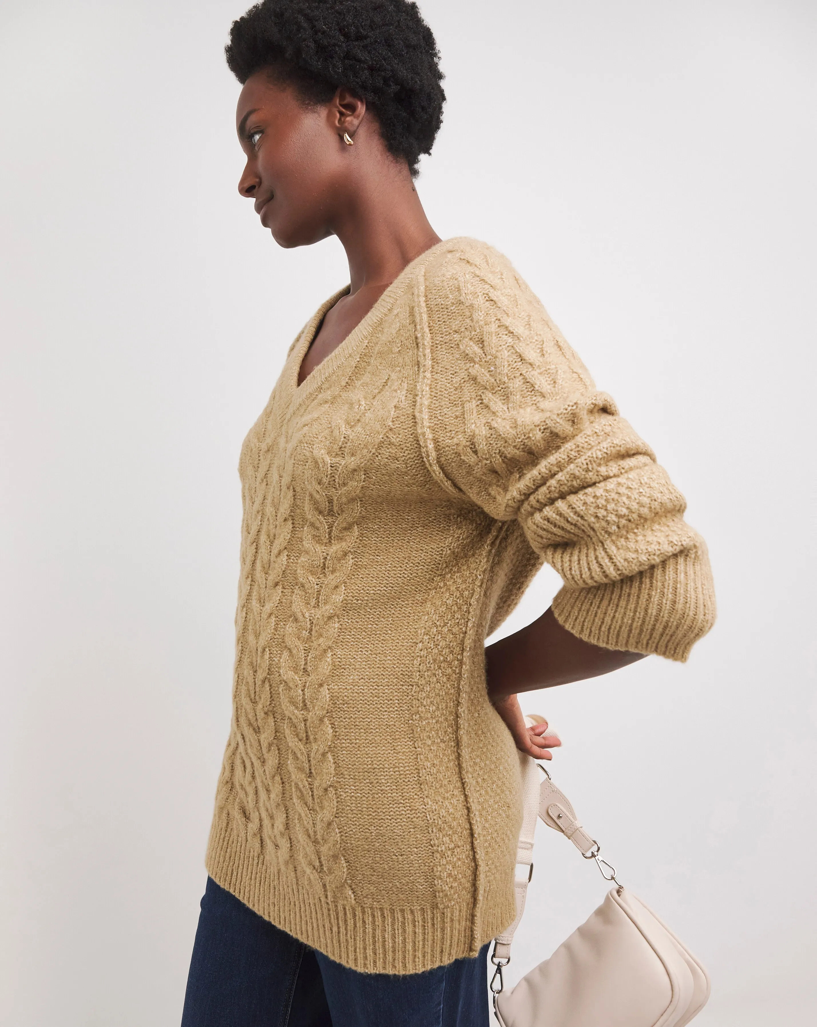 Cable V Neck Tunic 3 Cable V Neck Tunic
