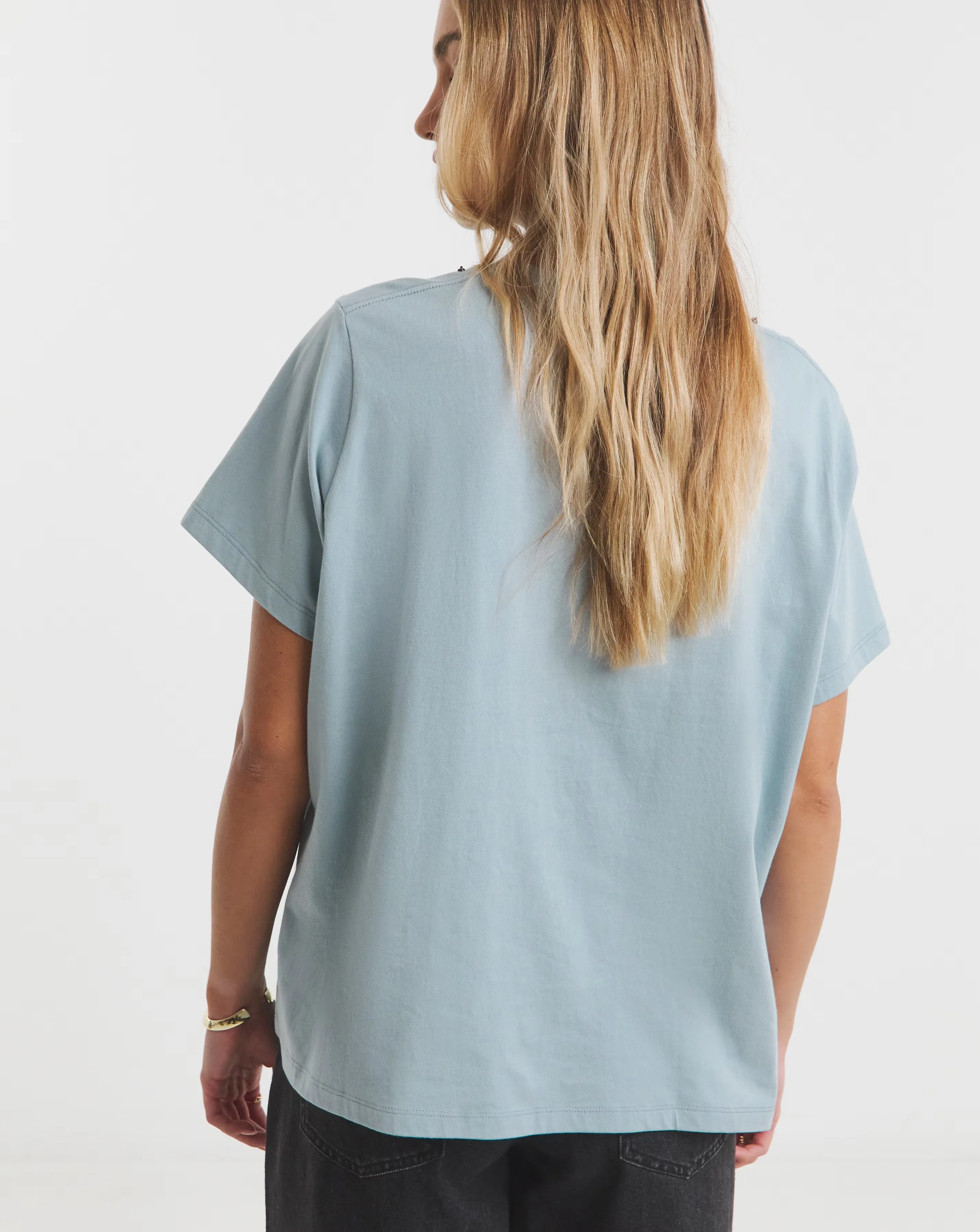 Simply Be Blue Embellished Neckline T-Shirt 2 Simply Be Blue Embellished Neckline T-Shirt