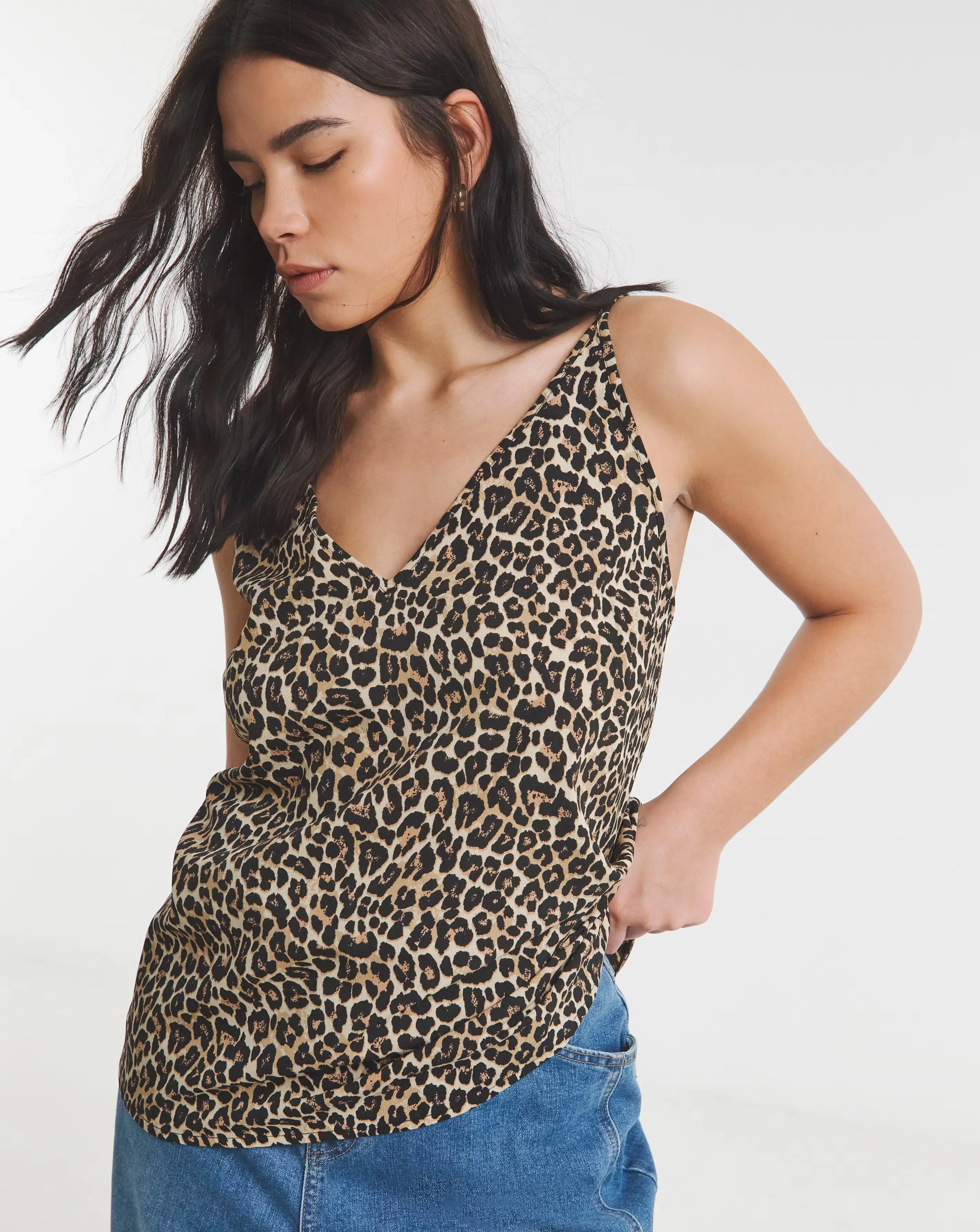 Simply Be V Neck Leopard Print Cami 2 Simply Be V Neck Leopard Print Cami