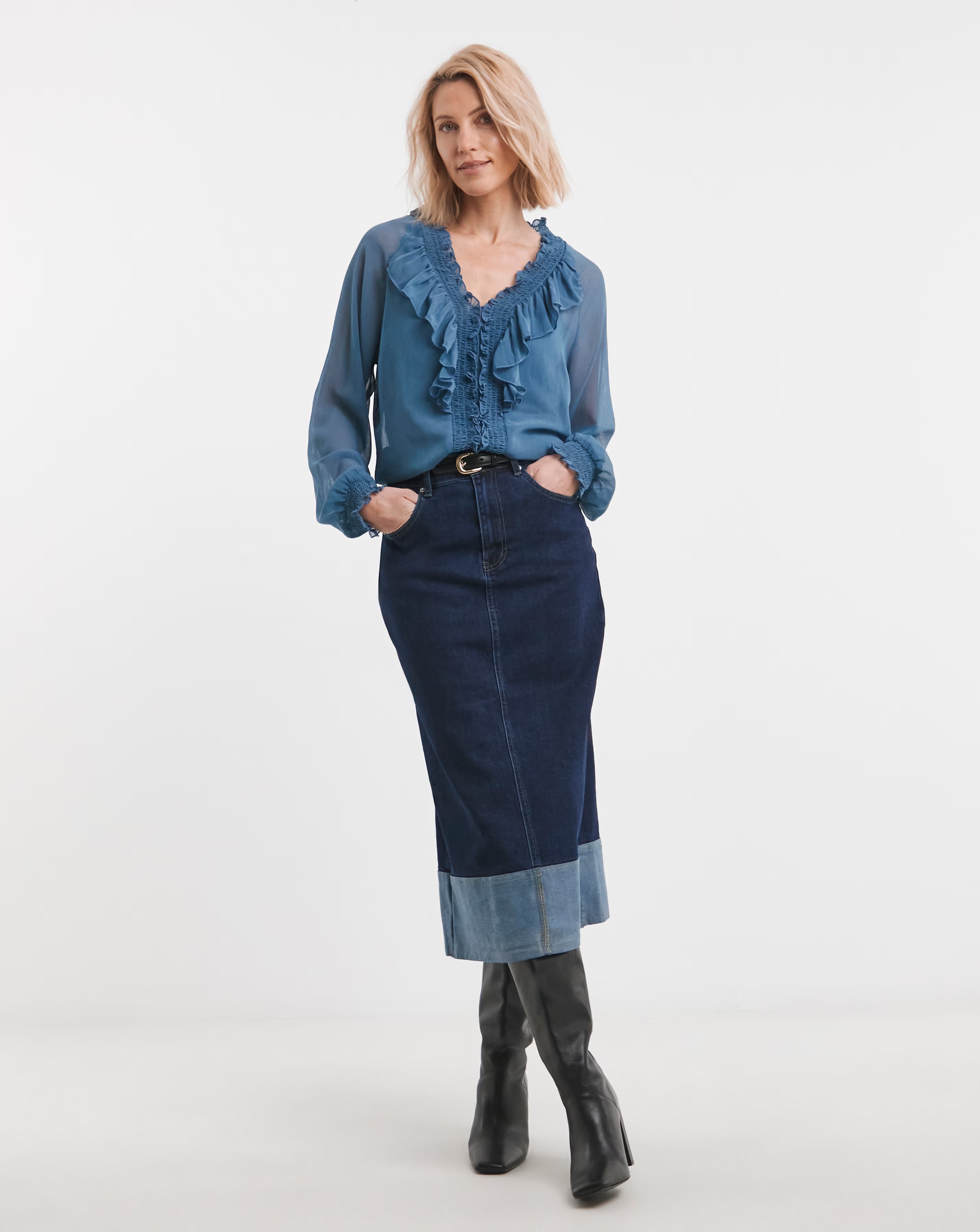 Ruffle Crinkle Chiffon Blouse 2 Ruffle Crinkle Chiffon Blouse