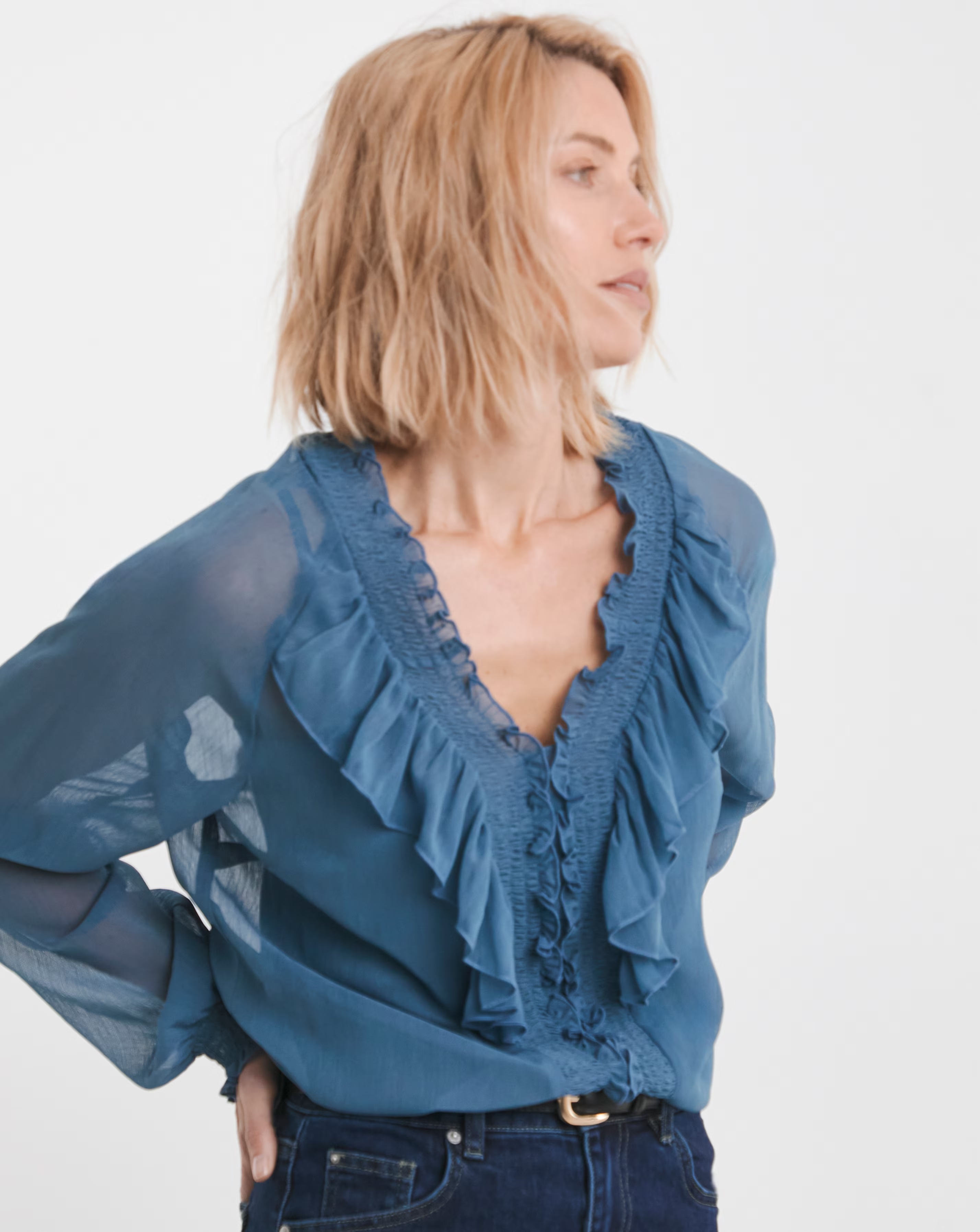 Ruffle Crinkle Chiffon Blouse 3 Ruffle Crinkle Chiffon Blouse