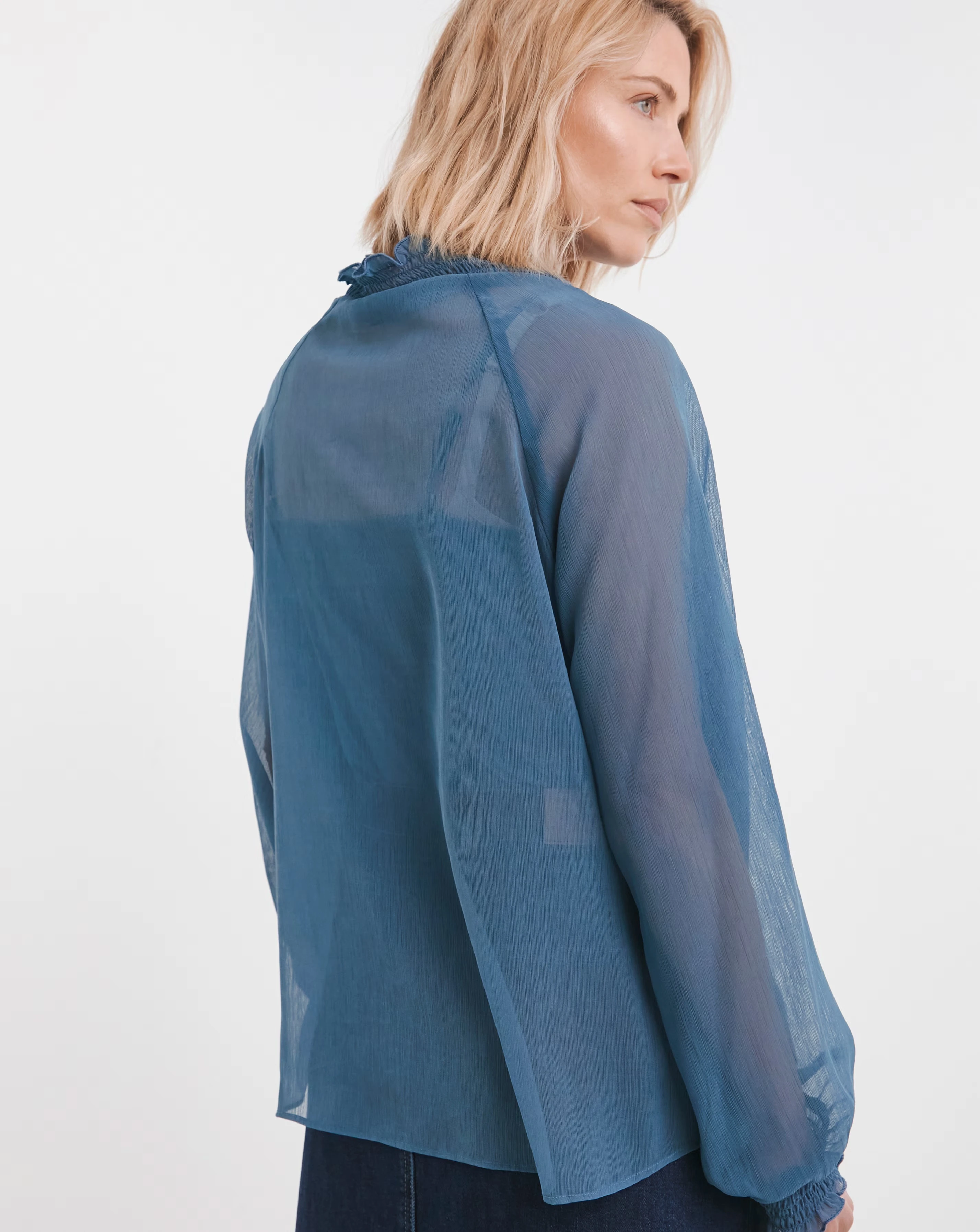 Ruffle Crinkle Chiffon Blouse 4 Ruffle Crinkle Chiffon Blouse