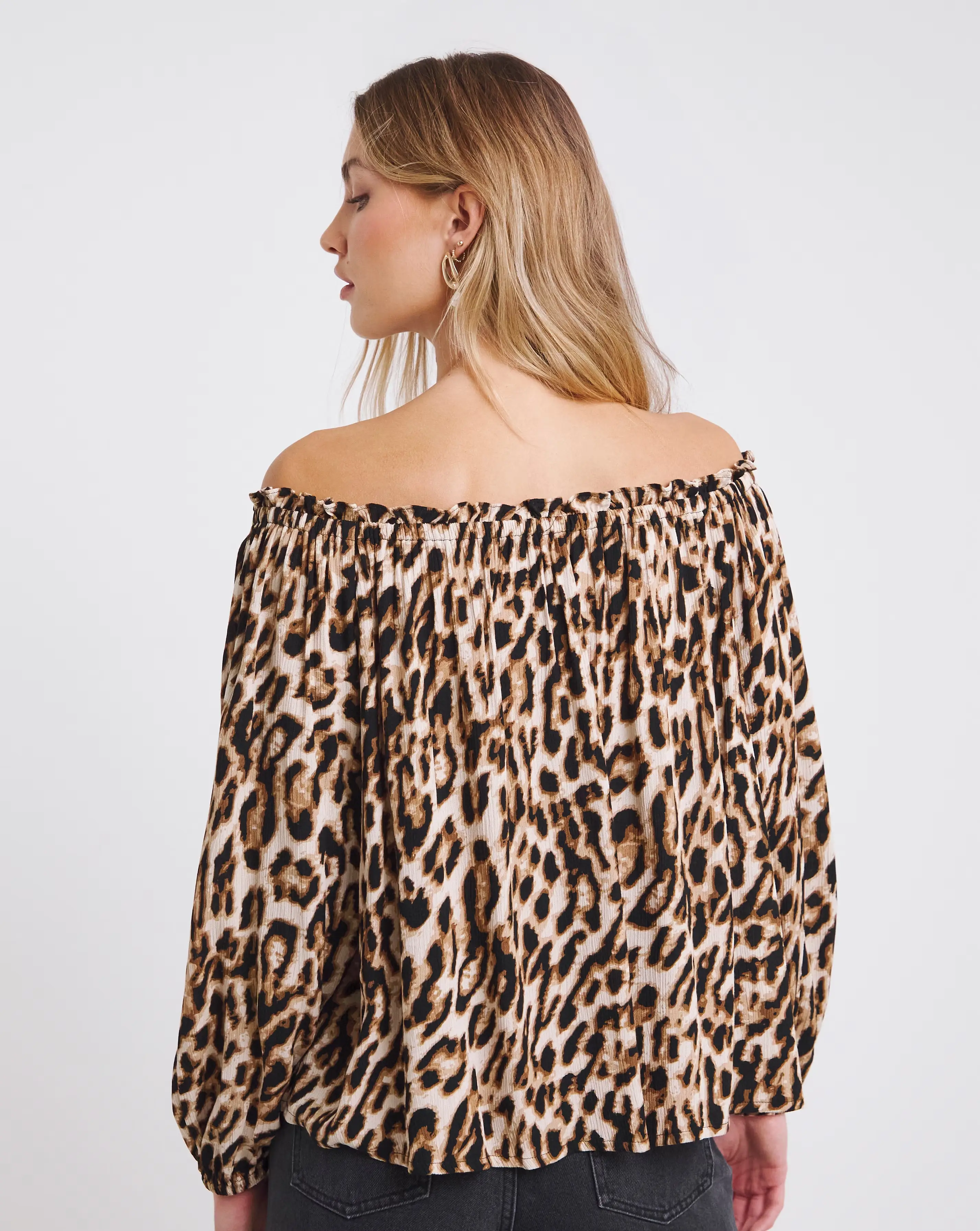 Leopard Crinkle Bardot Top 4 Leopard Crinkle Bardot Top