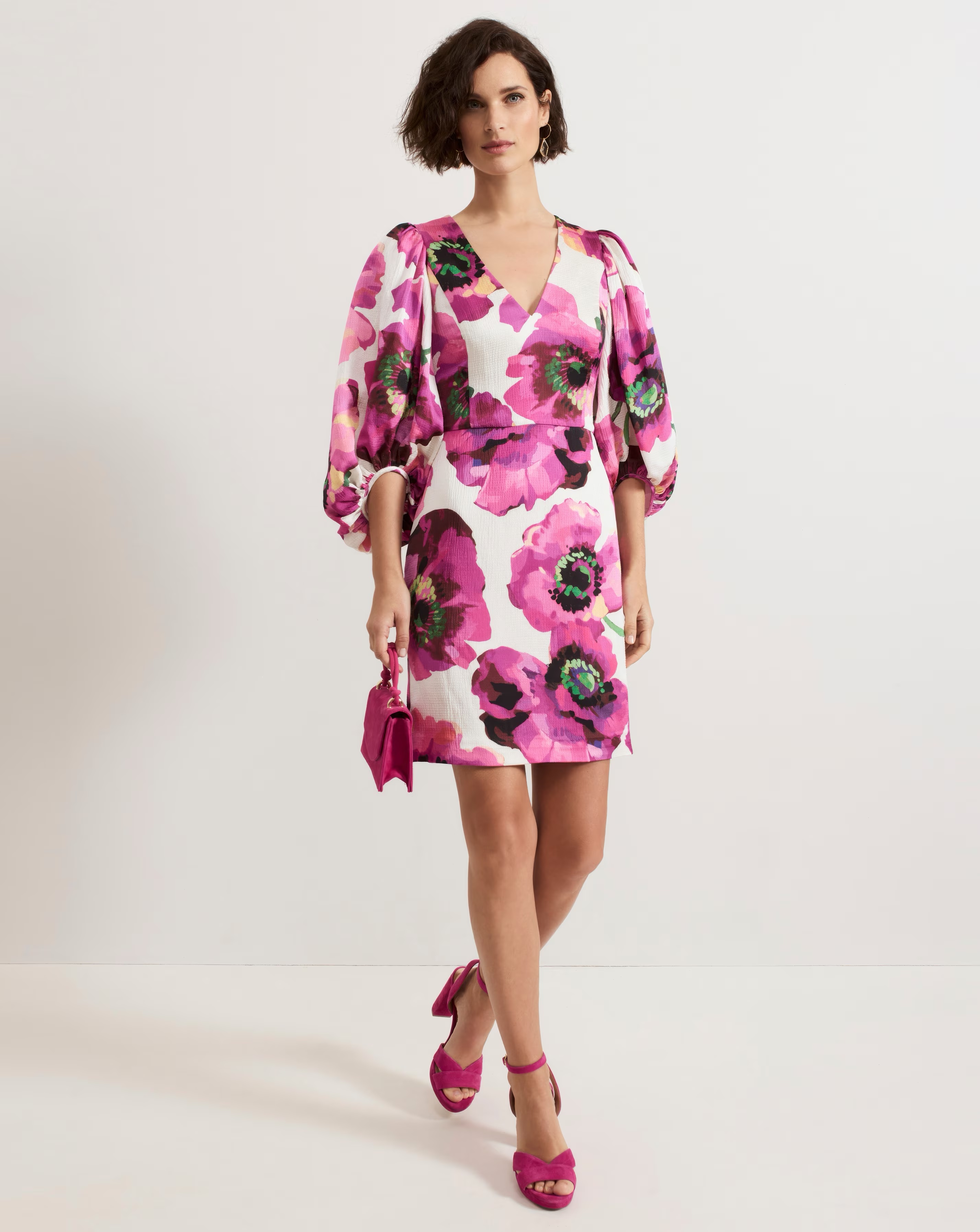 Phase Eight Fiona Floral Puff Sleeve Dress 1 Phase Eight Fiona Floral Puff Sleeve Dress