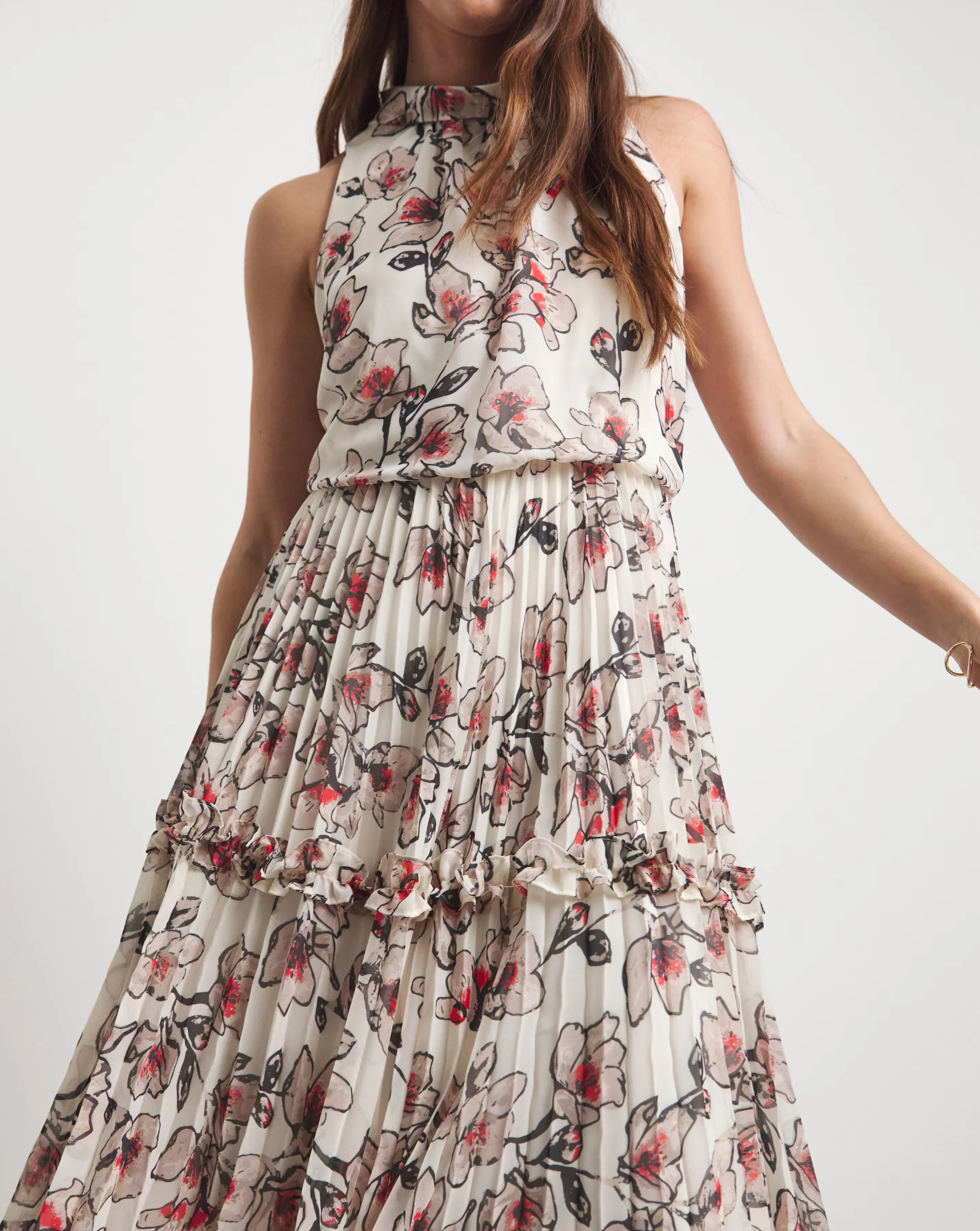 Joanna Hope Ruffle Pleated Dress 4 Joanna Hope Ruffle Pleated Dress