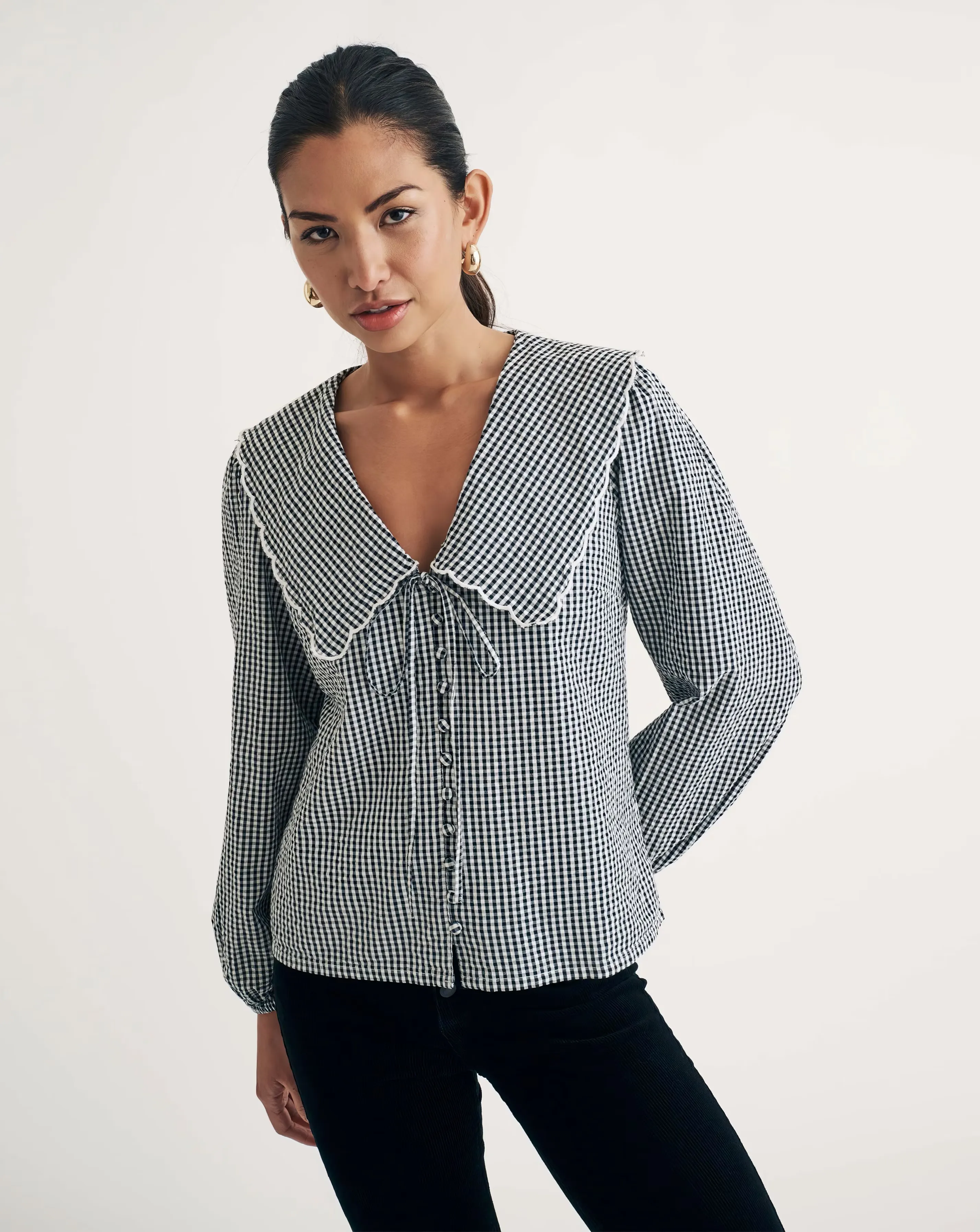 Nobody's Child Gingham Check Blouse 1 Nobody's Child Gingham Check Blouse
