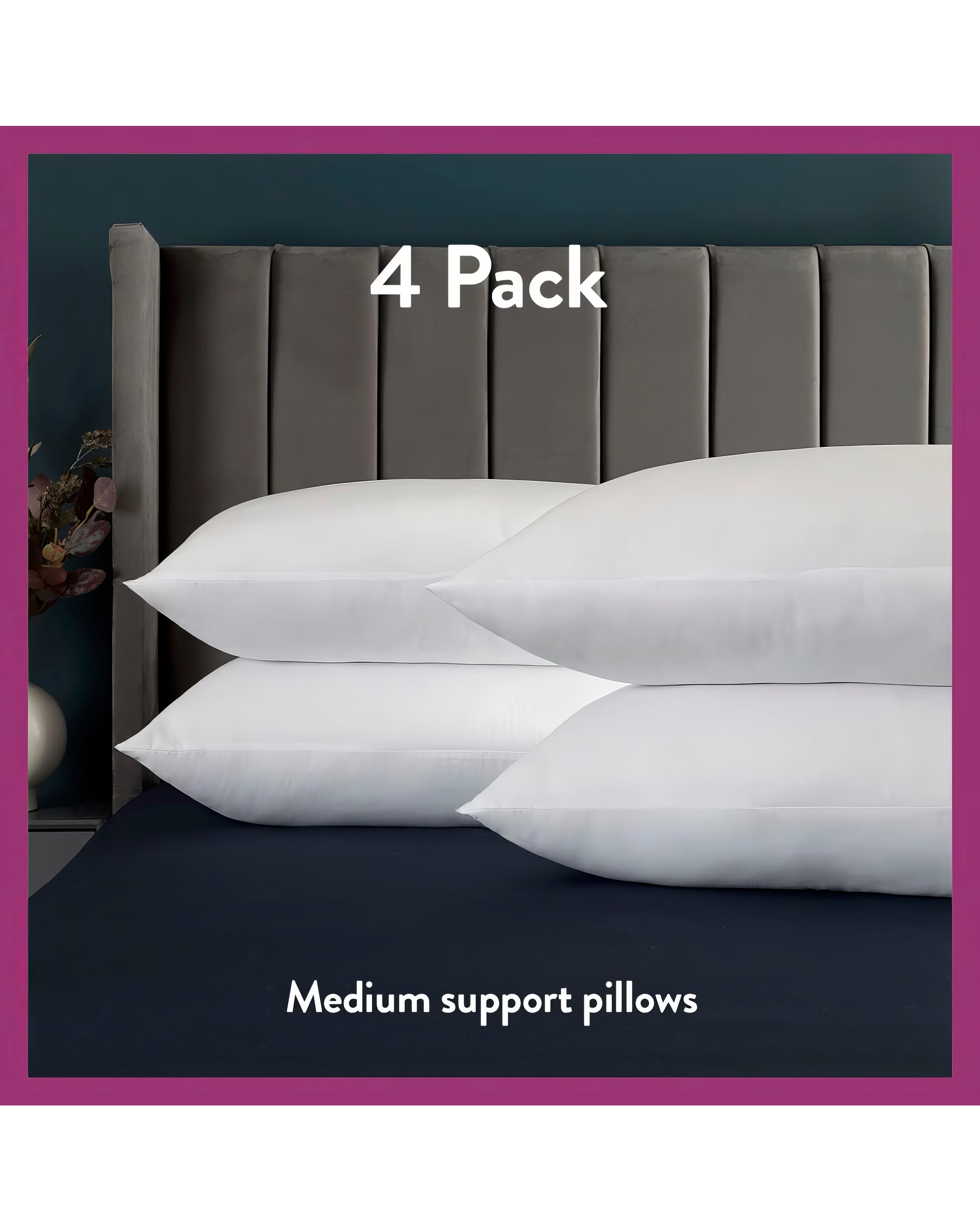 Slumberdown Feels Like Down Medium Support 4 Pack Pillows 3 Slumberdown Feels Like Down Medium Support 4 Pack Pillows