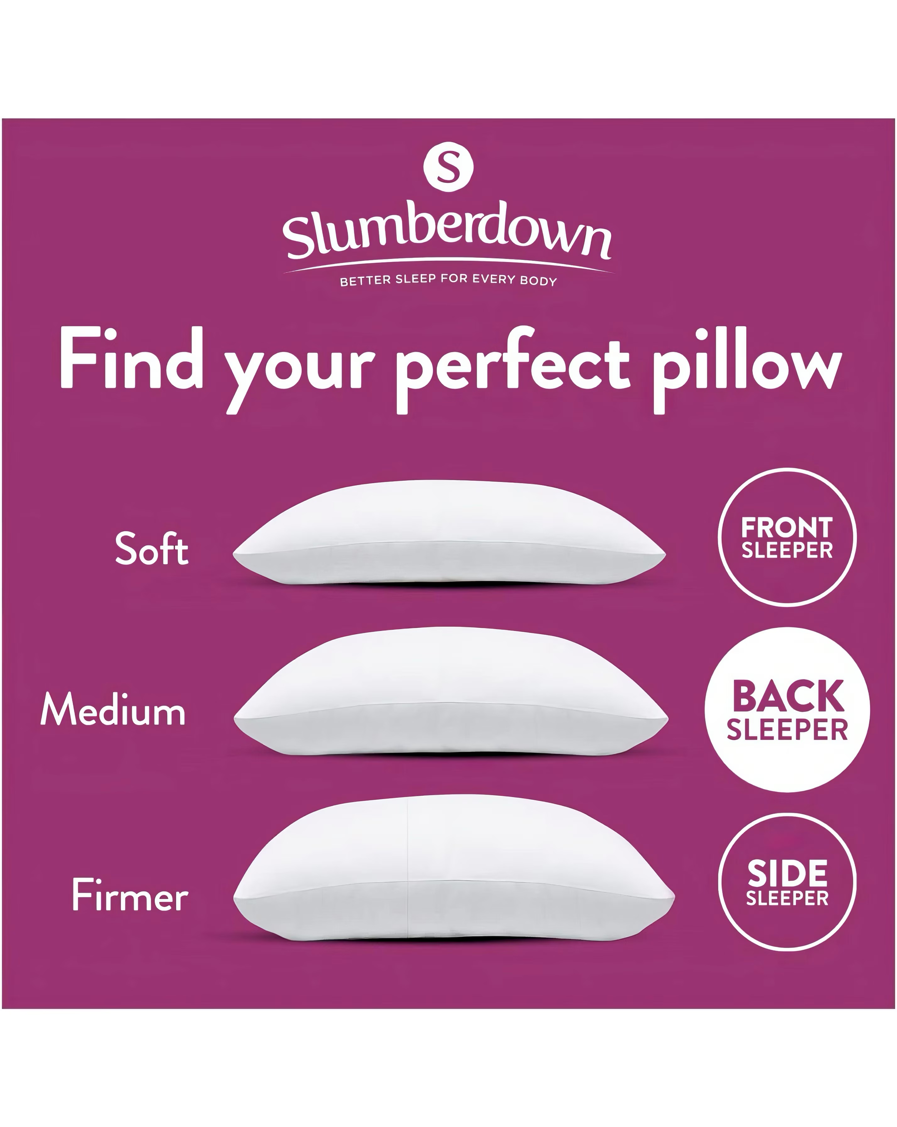 Slumberdown Feels Like Down Medium Support 4 Pack Pillows 5 Slumberdown Feels Like Down Medium Support 4 Pack Pillows
