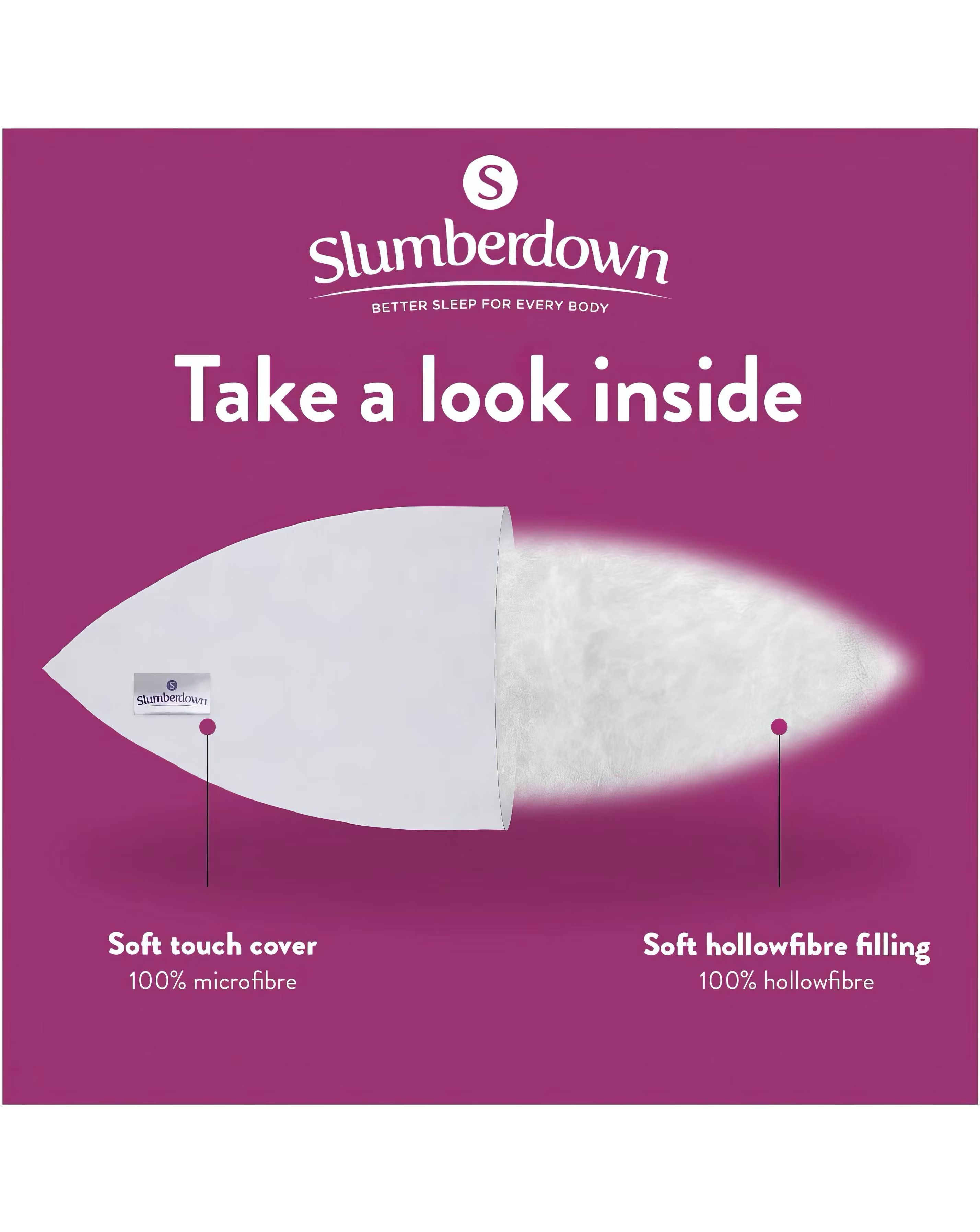 Slumberdown Feels Like Down Medium Support 4 Pack Pillows 6 Slumberdown Feels Like Down Medium Support 4 Pack Pillows
