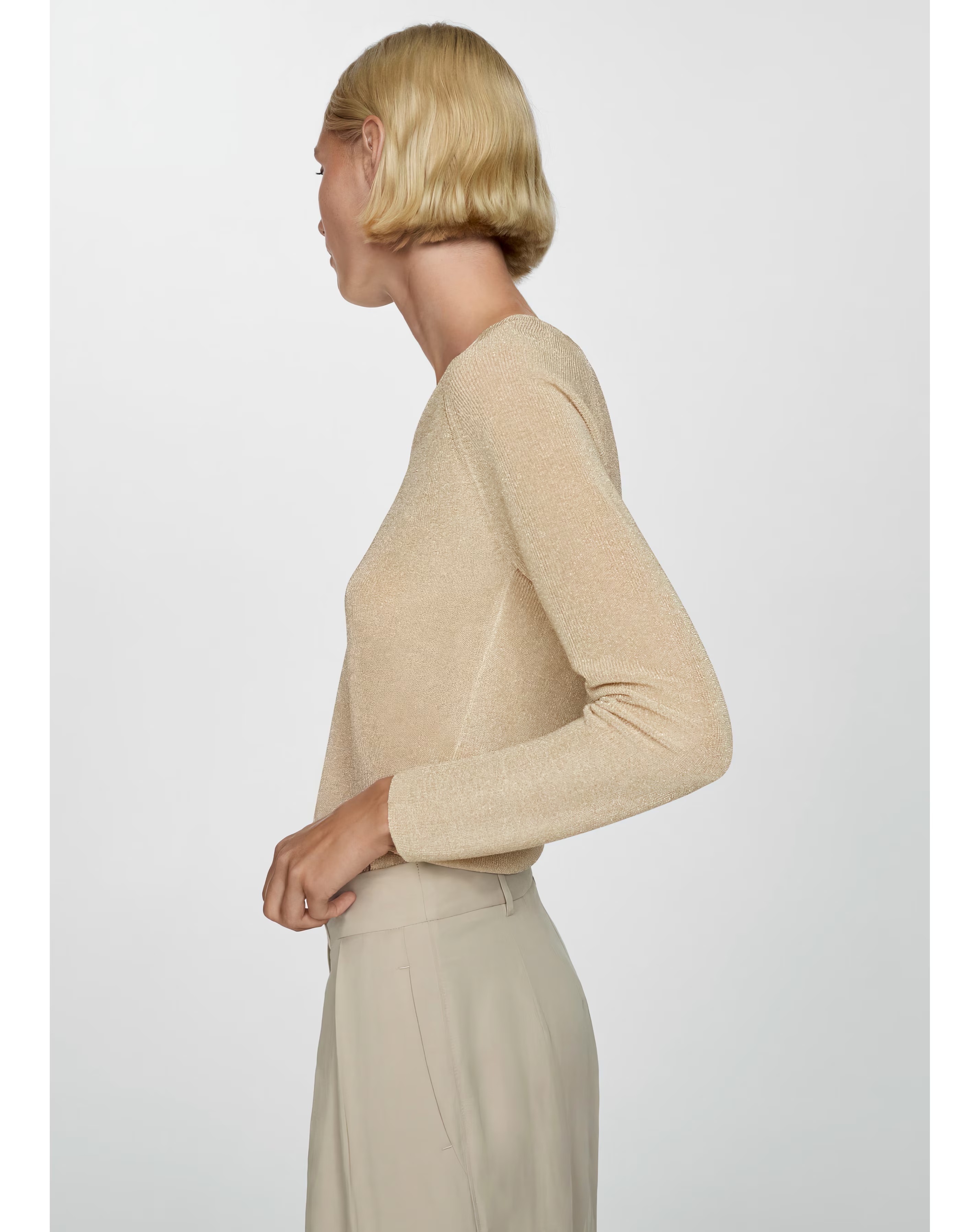 Mango V-Neck Metallic Sweater 4 Mango V-Neck Metallic Sweater