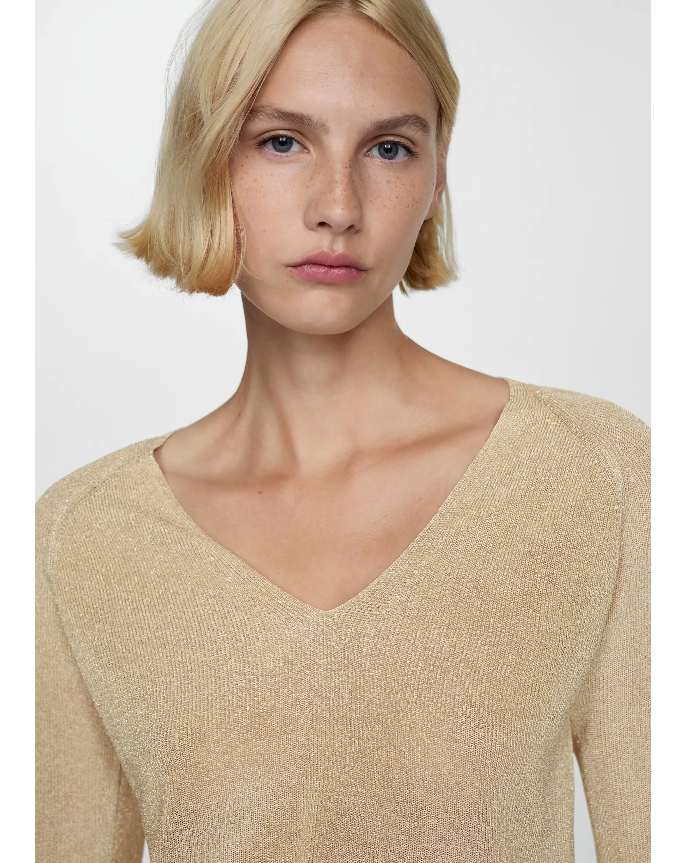 Mango V-Neck Metallic Sweater 6 Mango V-Neck Metallic Sweater