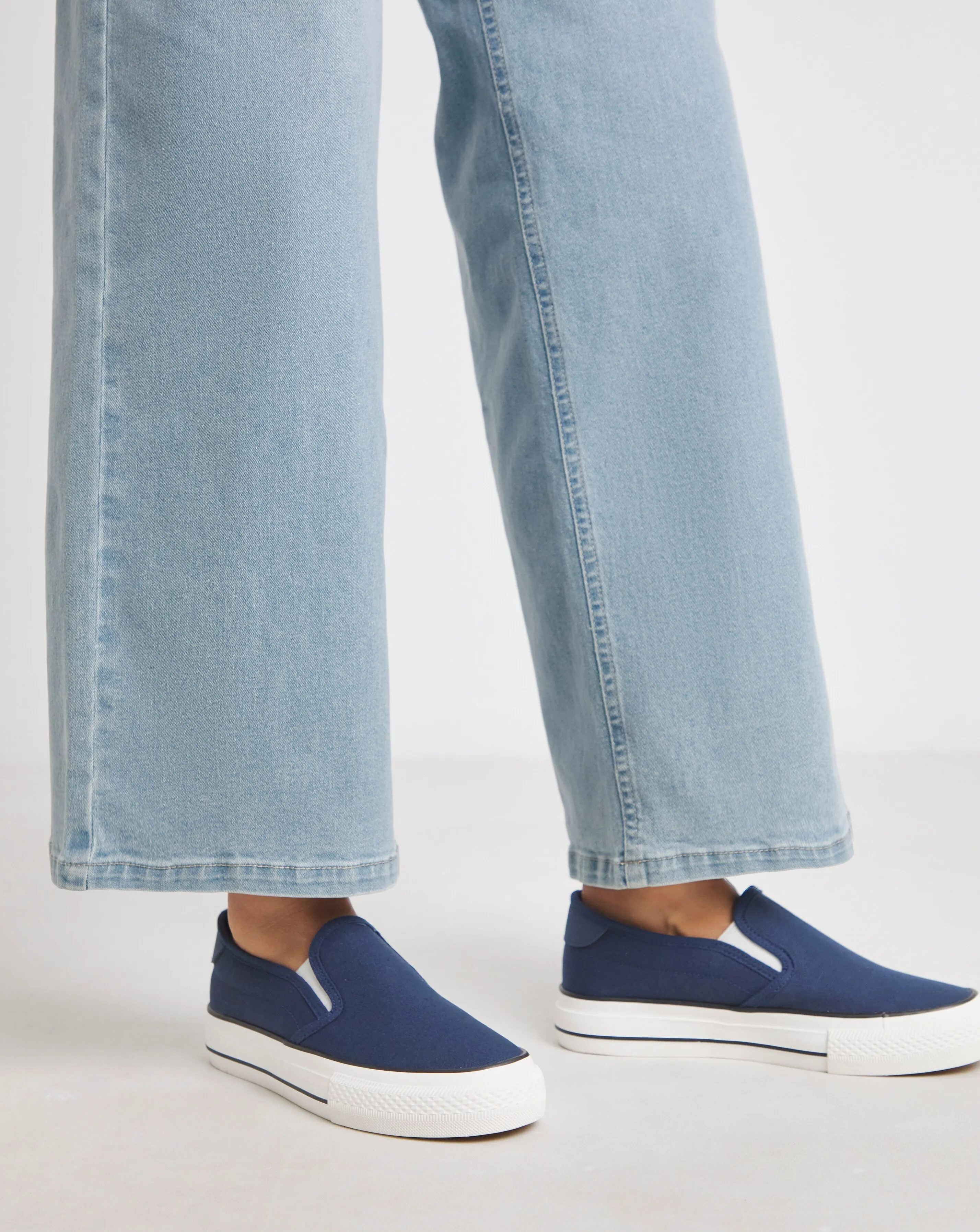 Cali Slip On Canvas Trainer - Wide Fit (E) 2 Cali Slip On Canvas Trainer - Wide Fit (E)