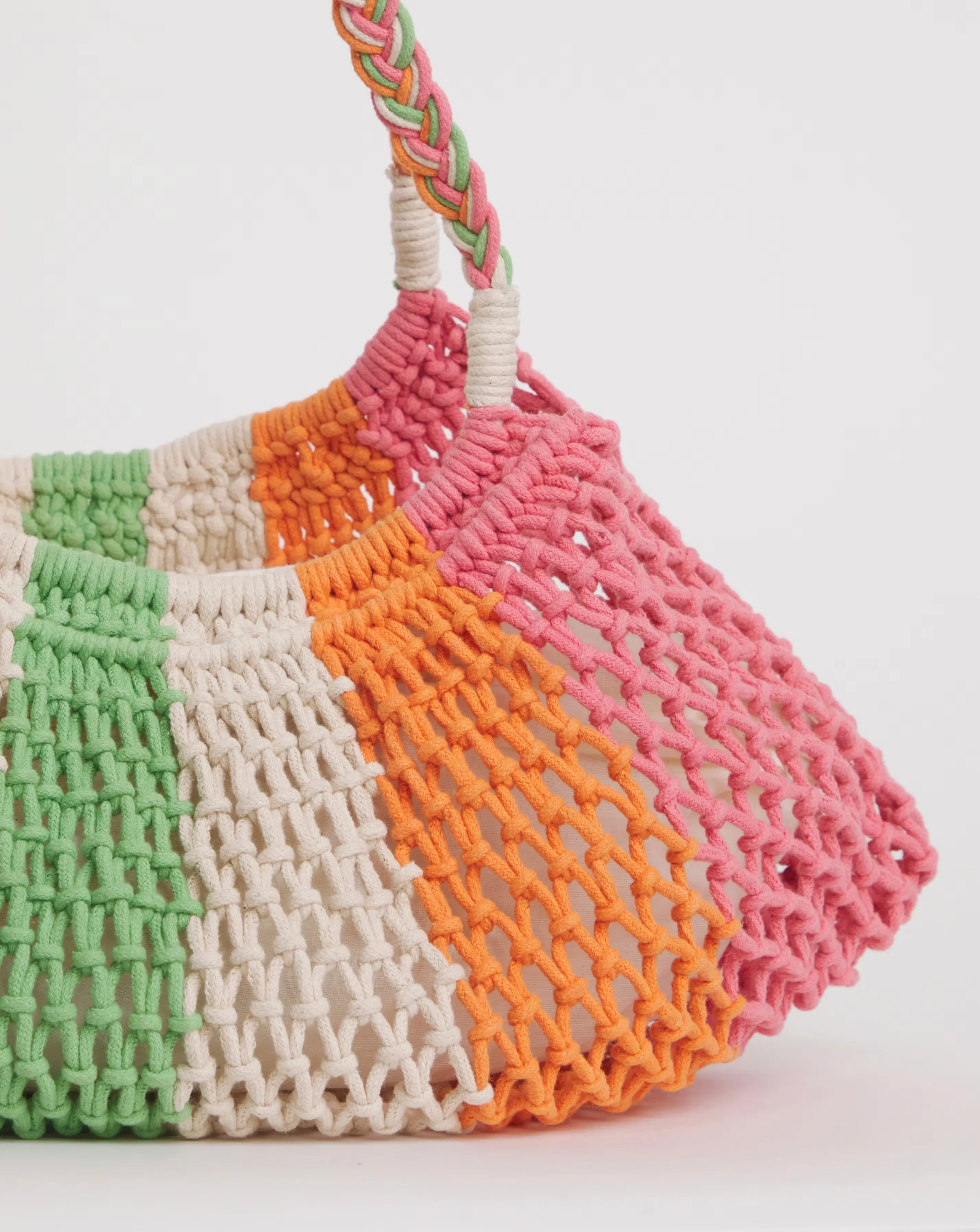 Multi Stripe Crochet Shopper Bag 3 Multi Stripe Crochet Shopper Bag