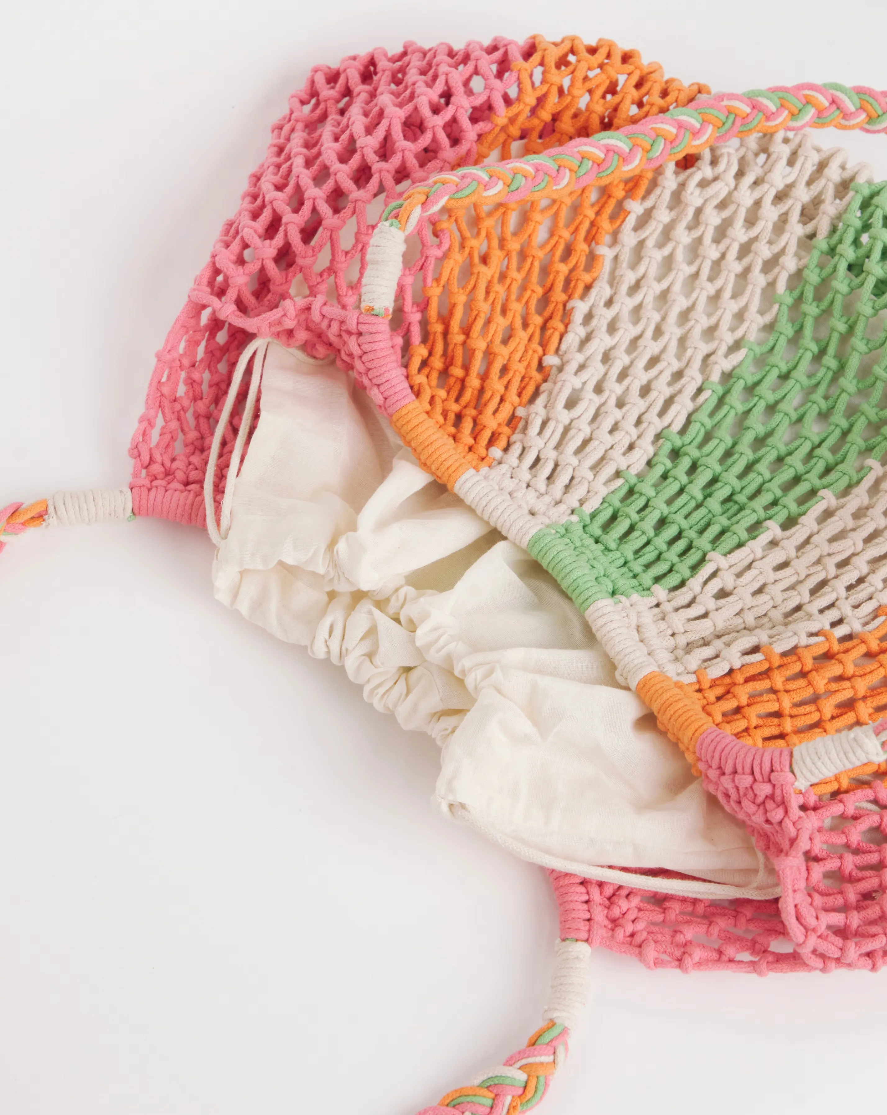 Multi Stripe Crochet Shopper Bag 4 Multi Stripe Crochet Shopper Bag