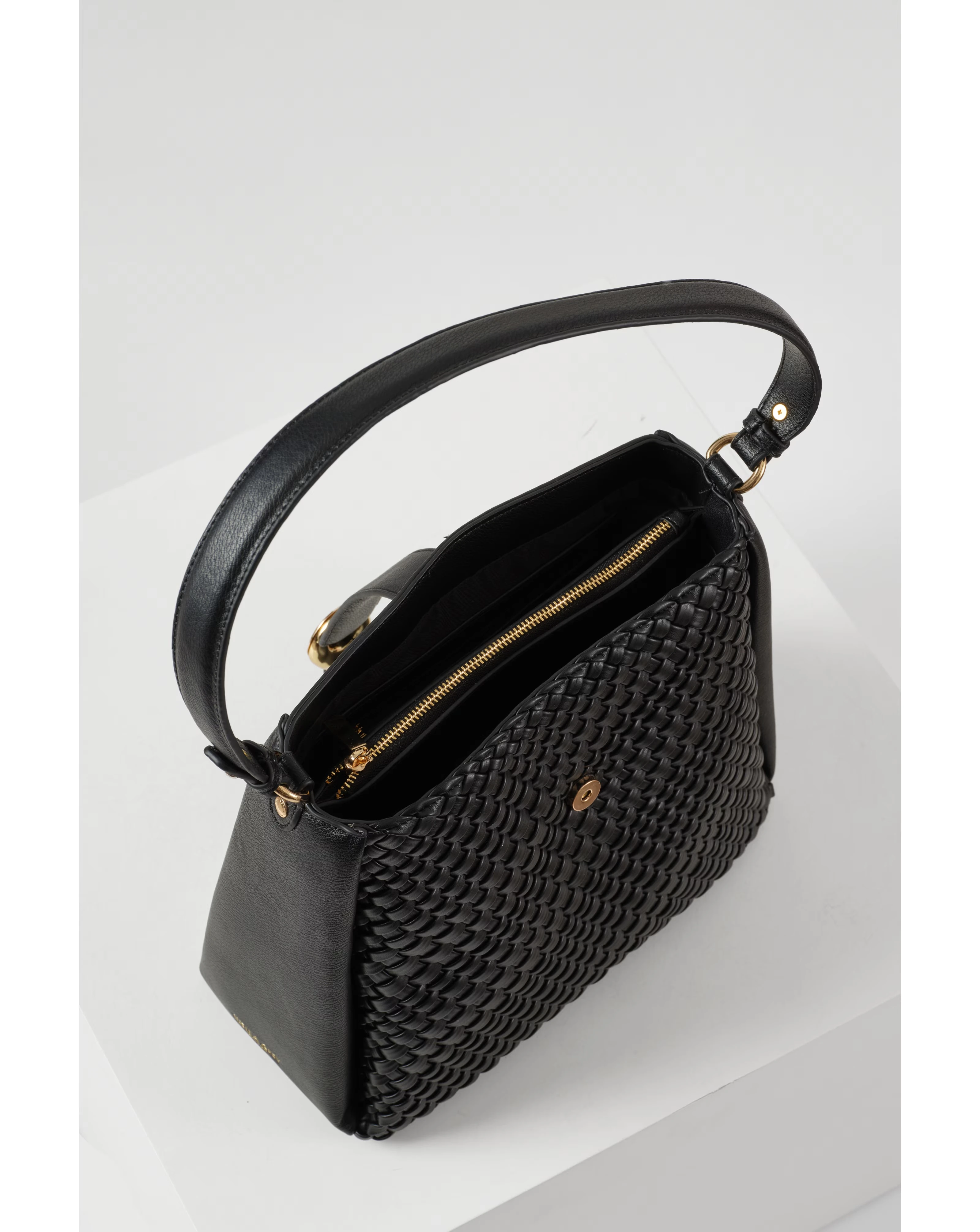 Luella Grey Flora Black Weave Hobo 4 Luella Grey Flora Black Weave Hobo