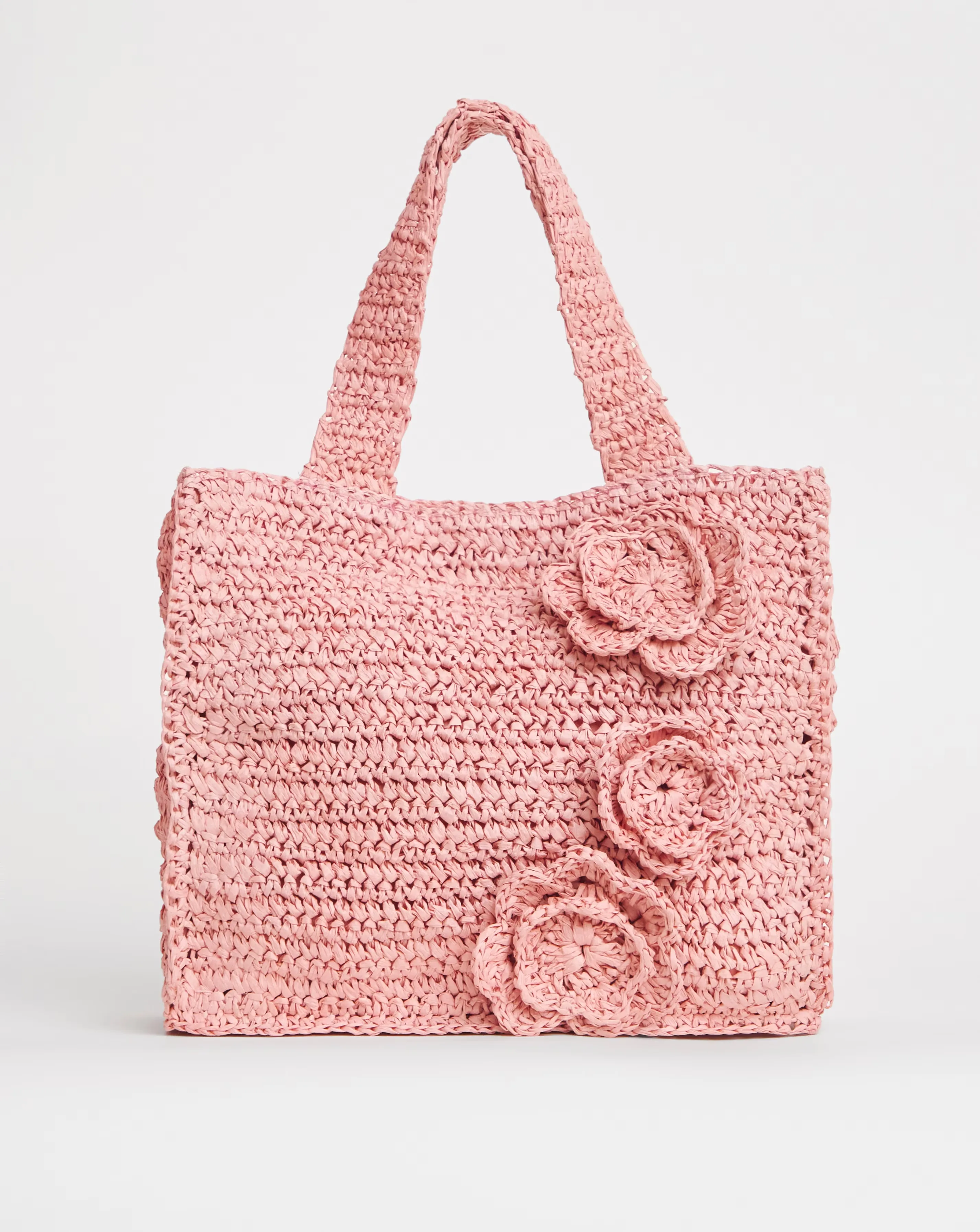 Floral Raffia Mini Tote Bag 1 Floral Raffia Mini Tote Bag