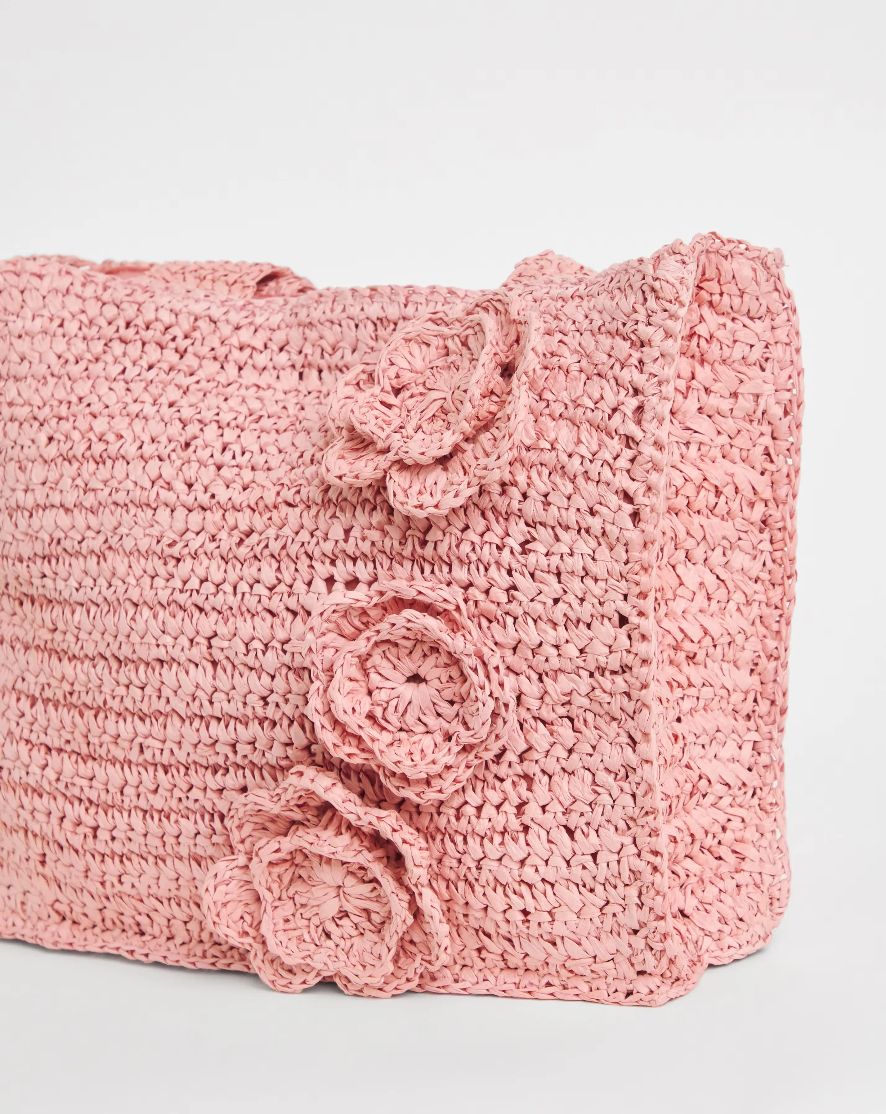 Floral Raffia Mini Tote Bag 3 Floral Raffia Mini Tote Bag