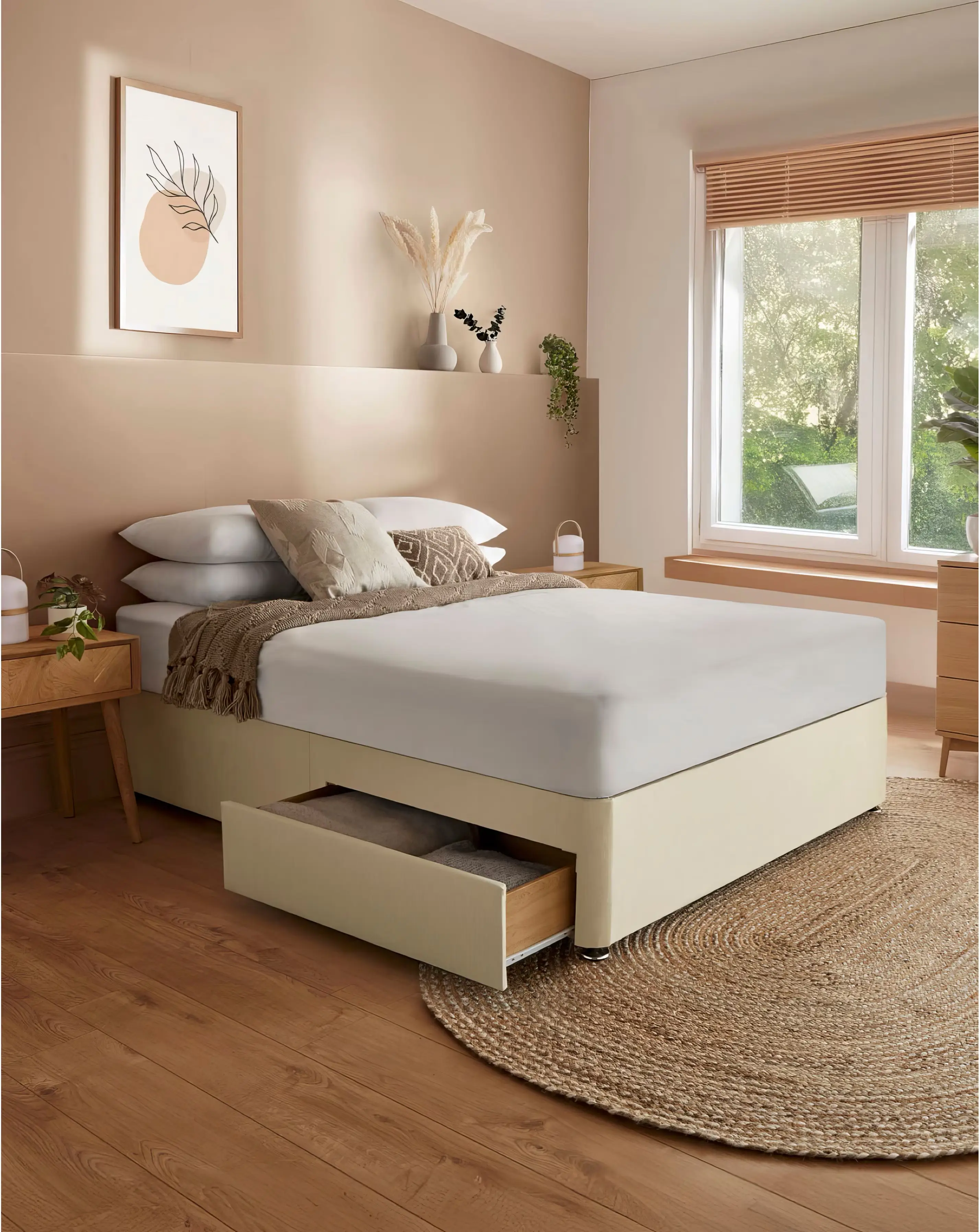 Silentnight Fabric 2 Drawer Divan Base Only 1 Silentnight Fabric 2 Drawer Divan Base Only