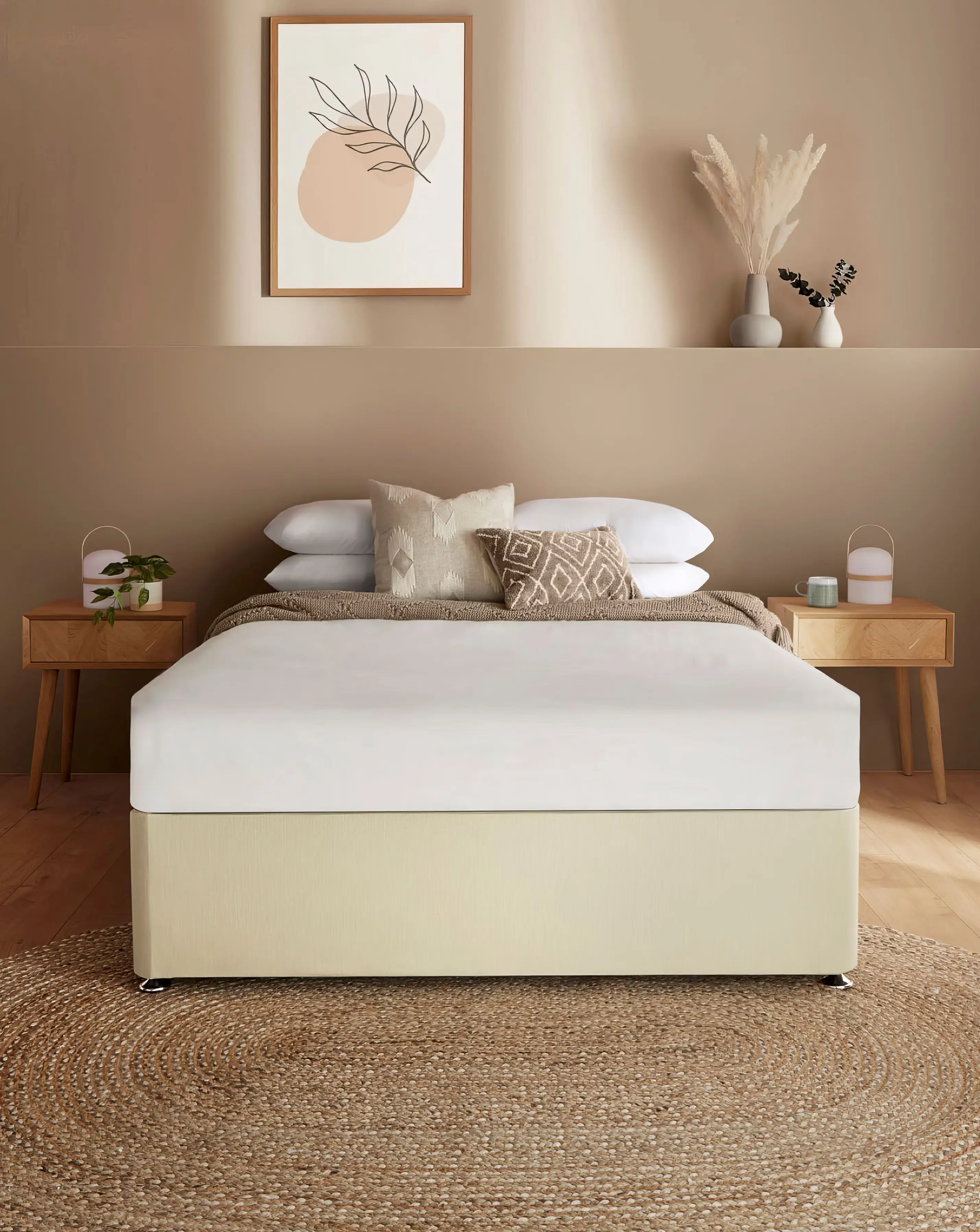 Silentnight Fabric 2 Drawer Divan Base Only 2 Silentnight Fabric 2 Drawer Divan Base Only
