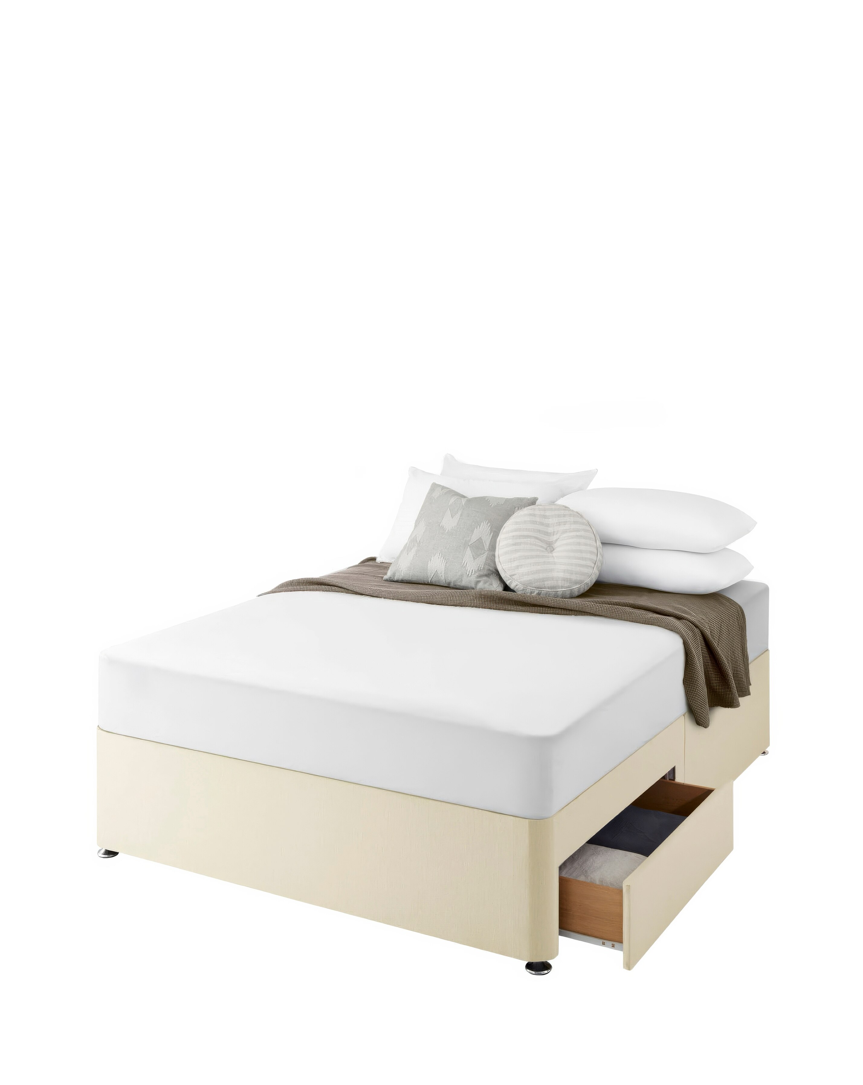 Silentnight Fabric 2 Drawer Divan Base Only 5 Silentnight Fabric 2 Drawer Divan Base Only