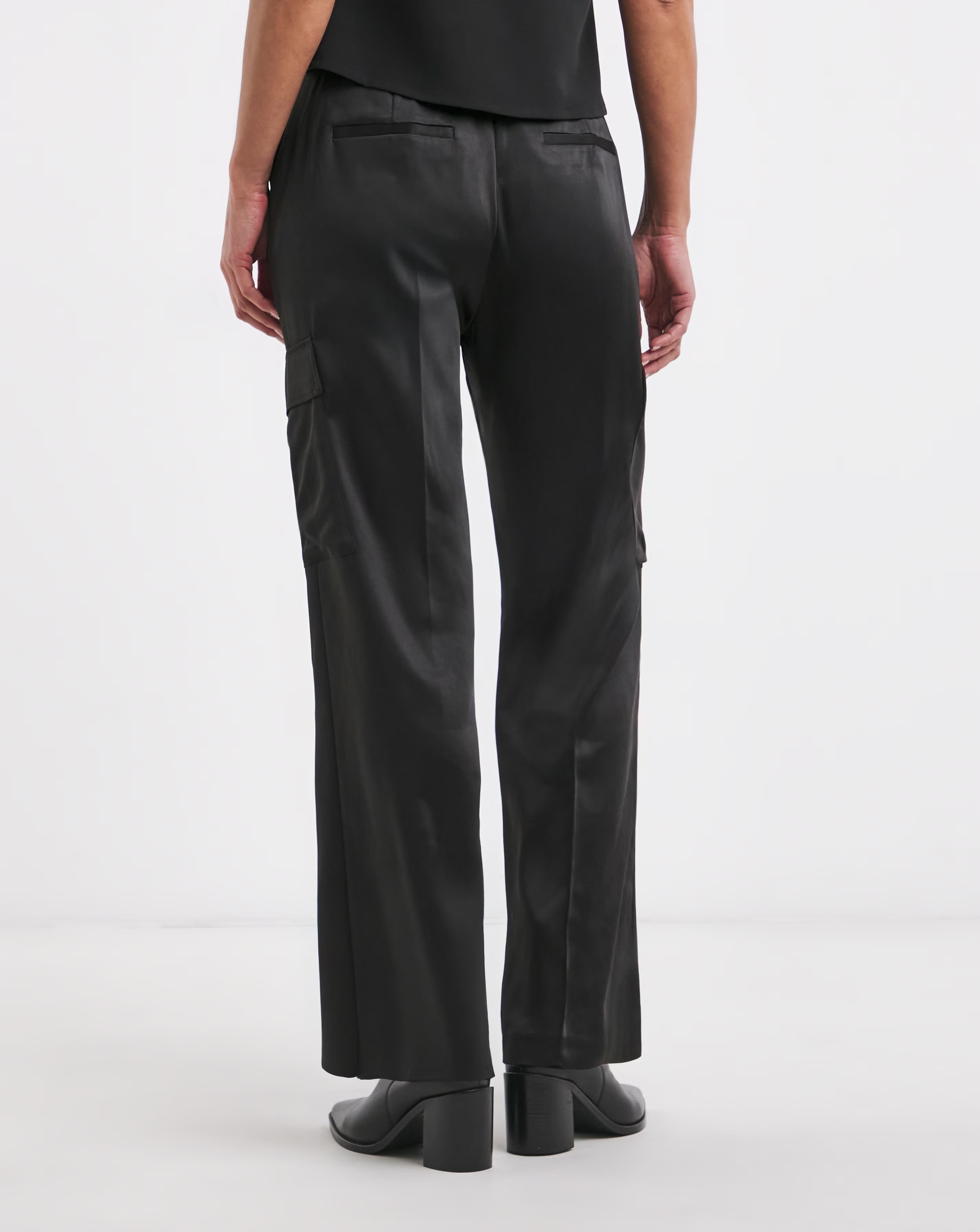 Satin Cargo Straight Trousers 3 Satin Cargo Straight Trousers