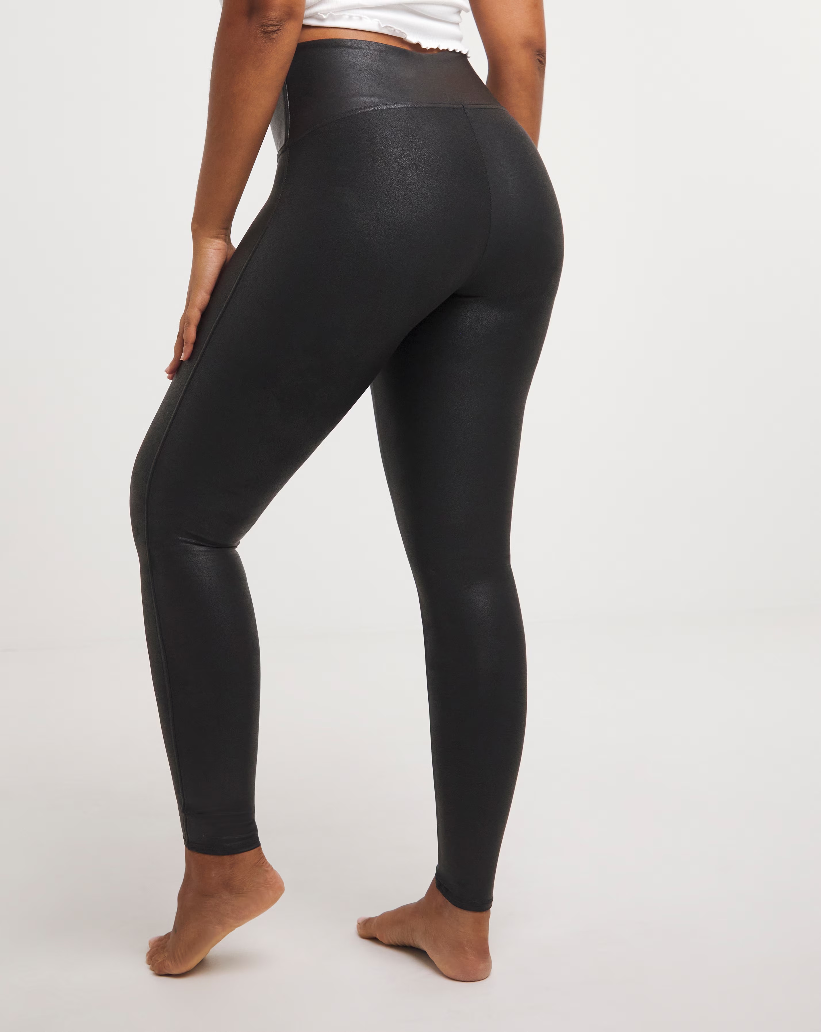 Spanx Medium Control Faux Leather Leggings Black 3 Spanx Medium Control Faux Leather Leggings Black