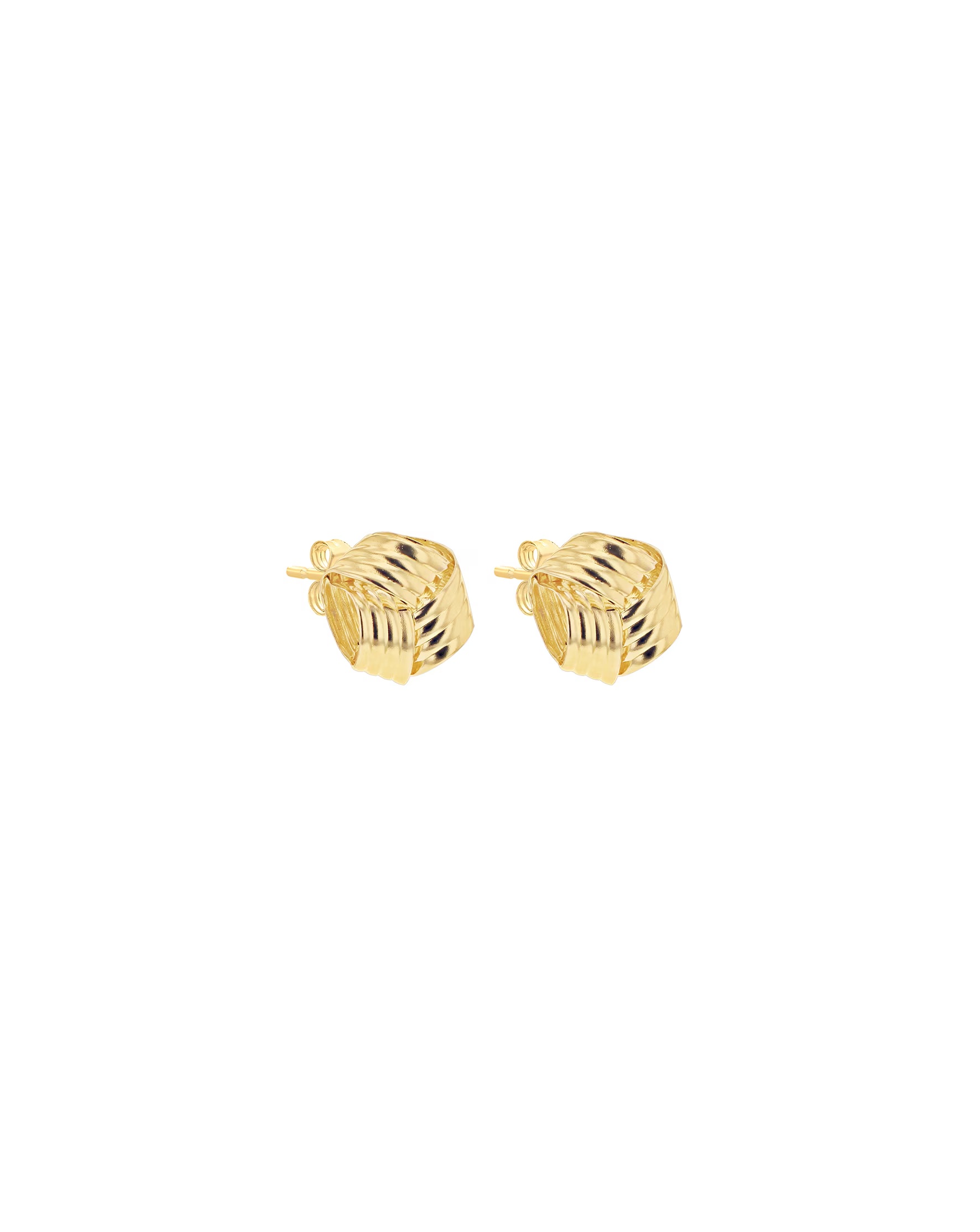 9ct Gold Ribbed Knot Stud Earrings 2 9ct Gold Ribbed Knot Stud Earrings