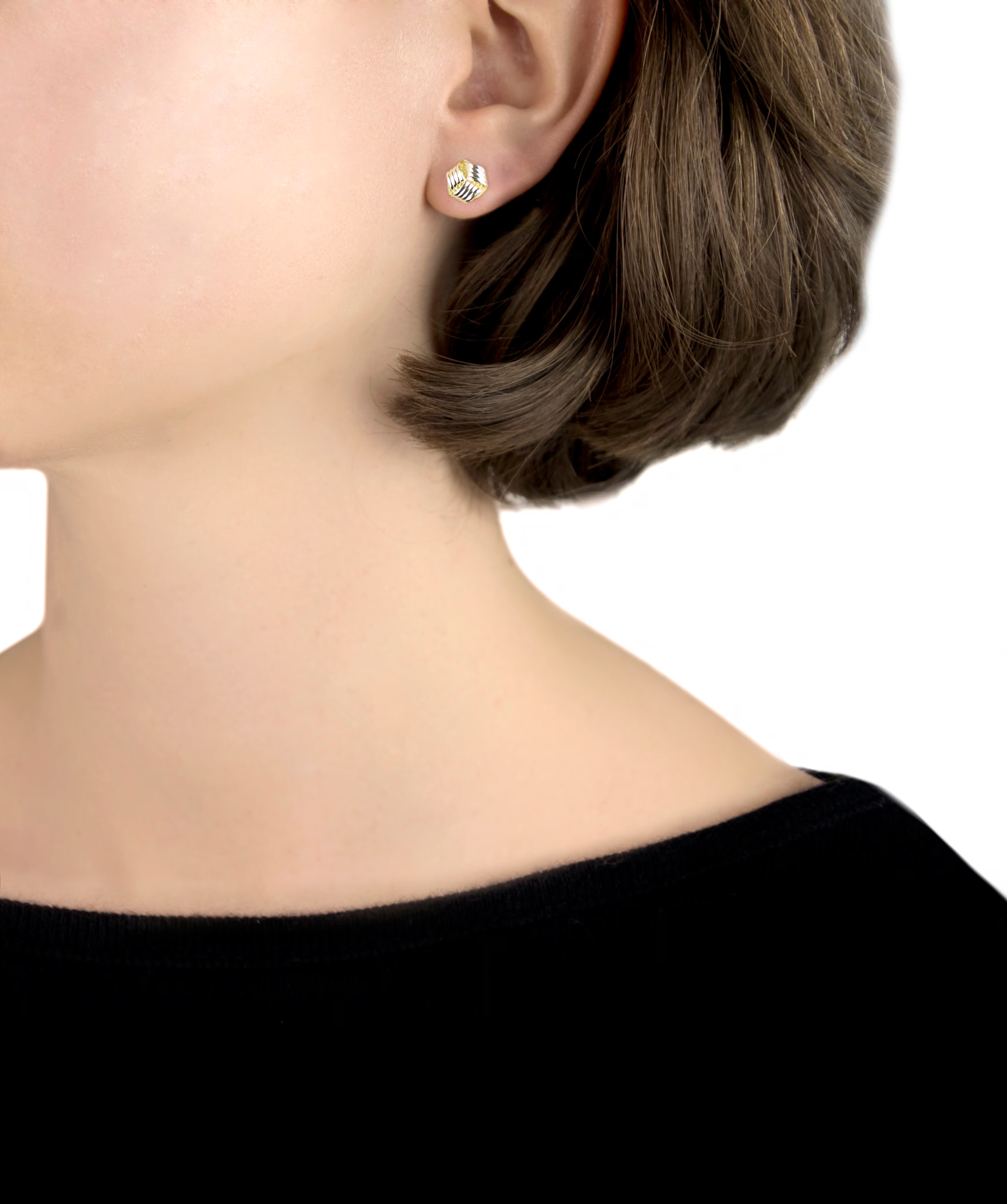 9ct Gold Ribbed Knot Stud Earrings 4 9ct Gold Ribbed Knot Stud Earrings