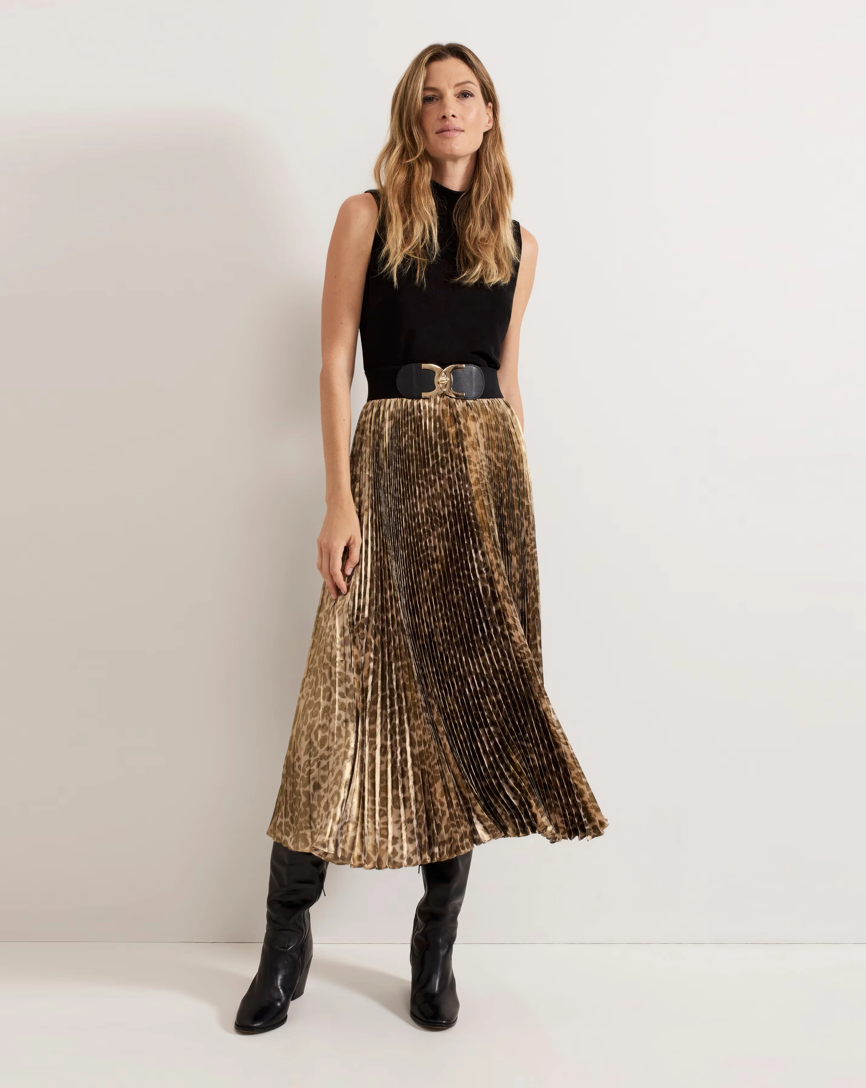 Phase Eight Meloni Jersey Leopard Pleat Midi Dress 1 Phase Eight Meloni Jersey Leopard Pleat Midi Dress