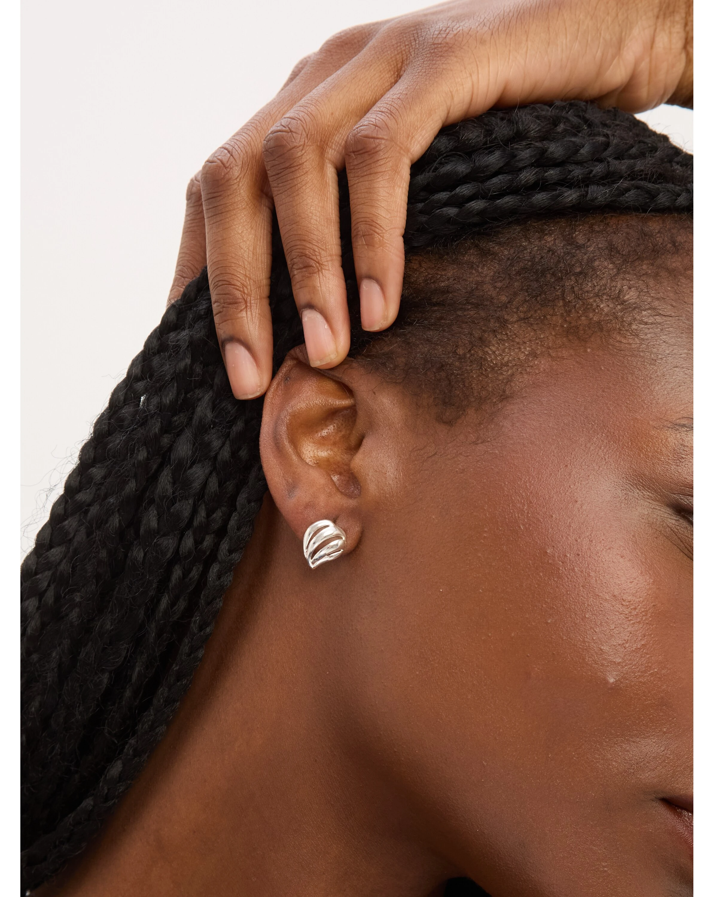 Simply Silver Sterling Silver 925 Polished Open Ridged Wave Stud Earrings 2 Simply Silver Sterling Silver 925 Polished Open Ridged Wave Stud Earrings