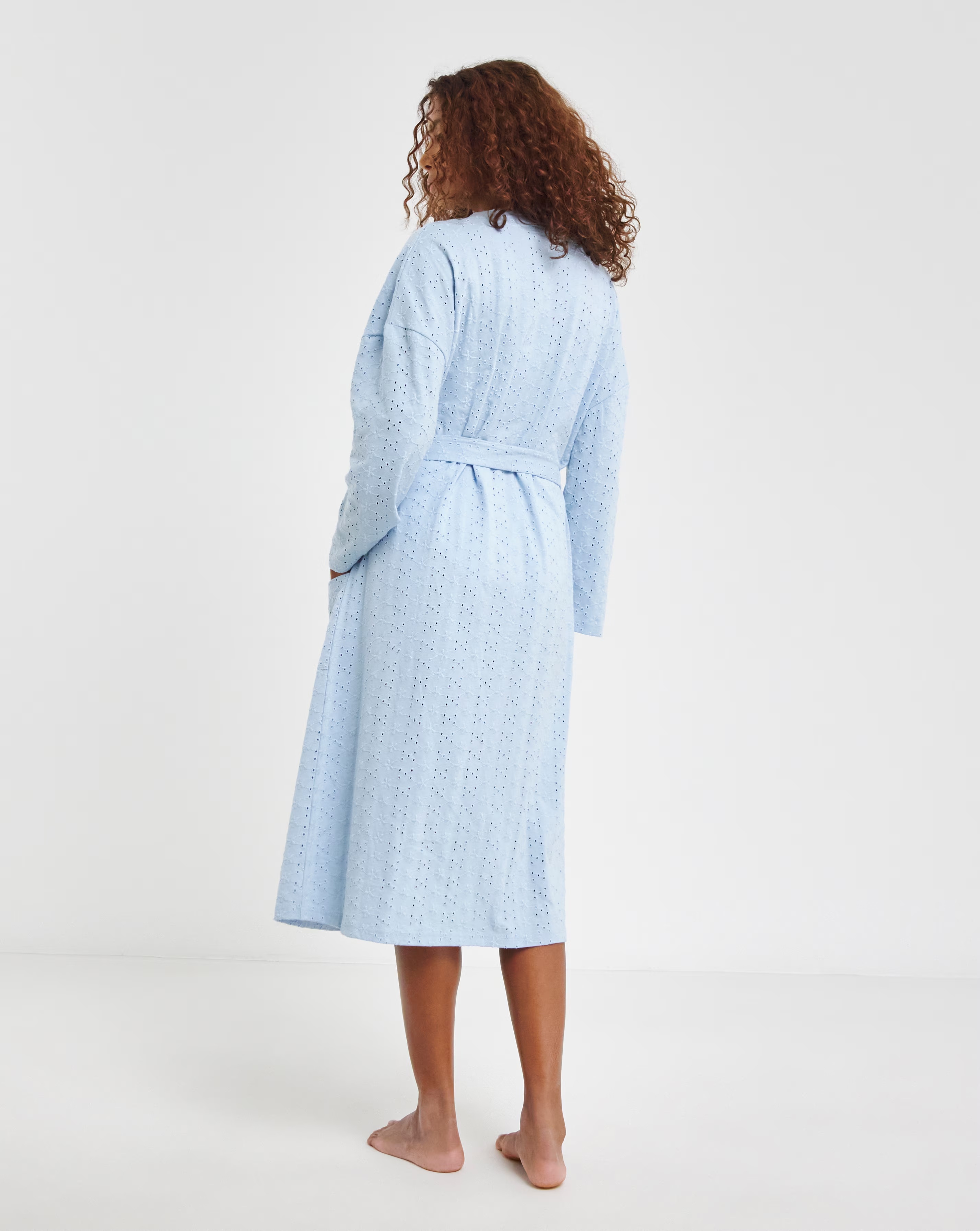 Cotton Jersey Broderie Dressing Gown 4 Cotton Jersey Broderie Dressing Gown