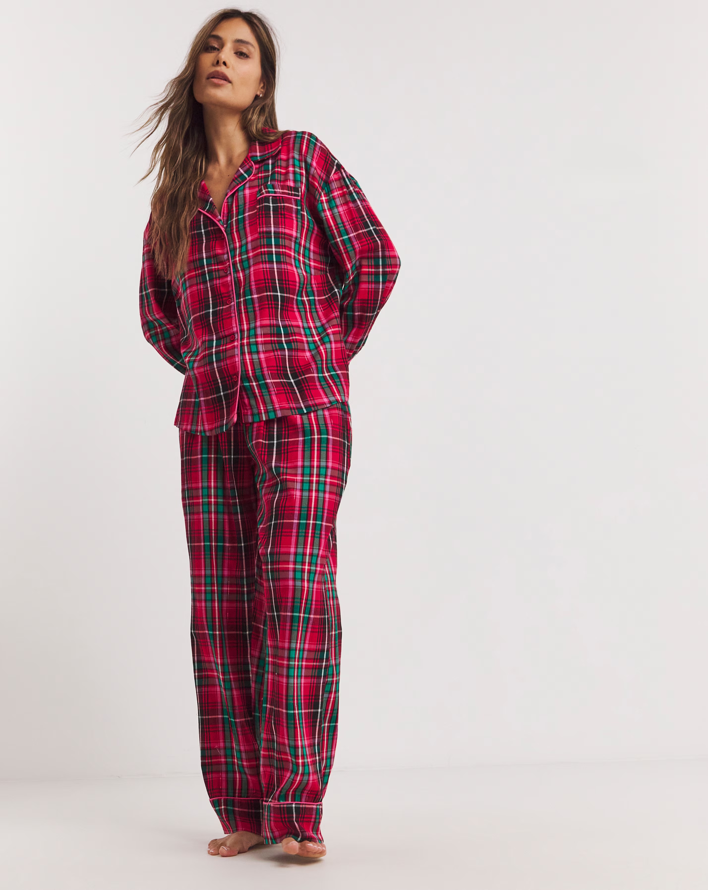 Check Button Through Pyjama Set 4 Check Button Through Pyjama Set