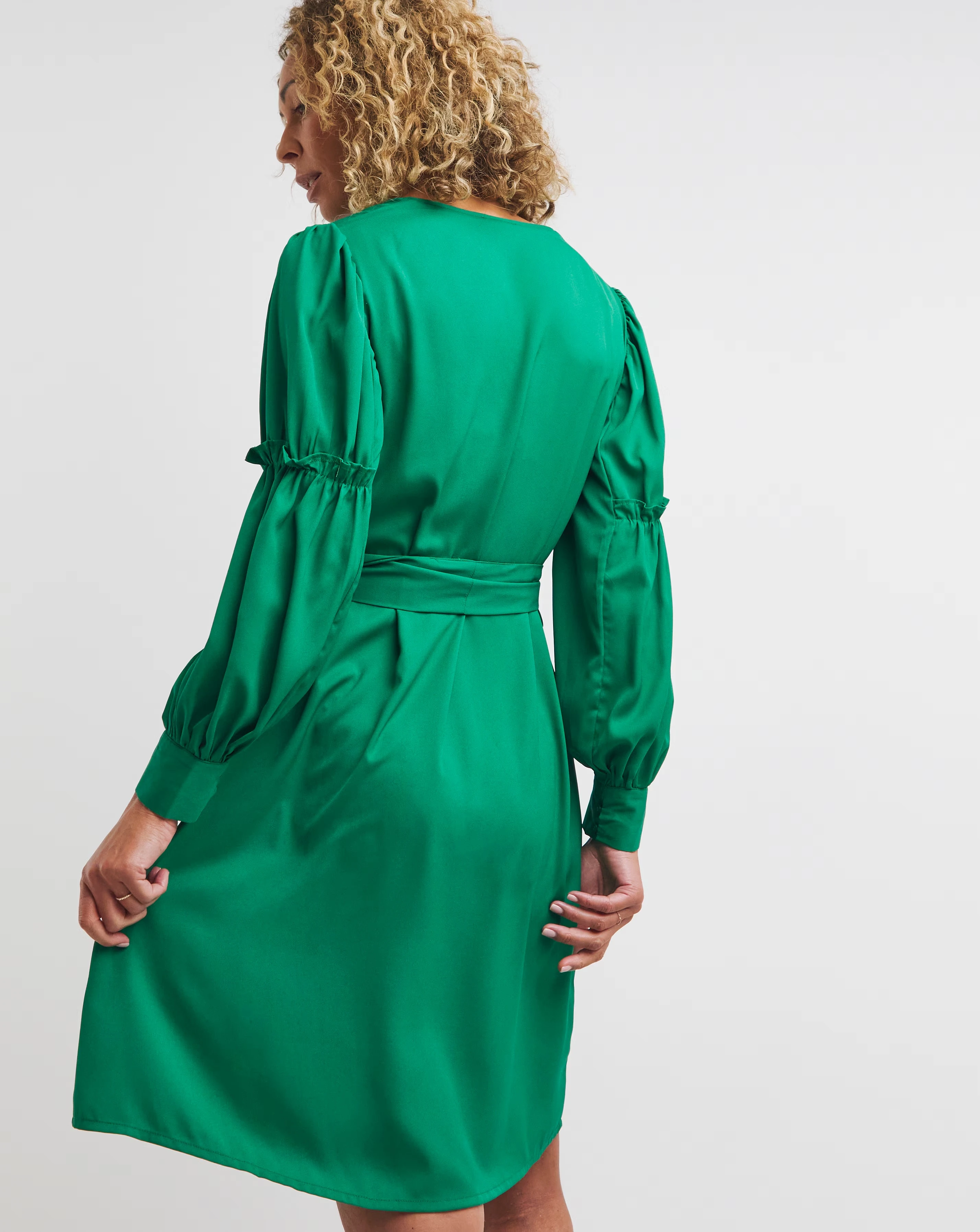 Balloon Frill Sleeve Swing Dress 3 Balloon Frill Sleeve Swing Dress